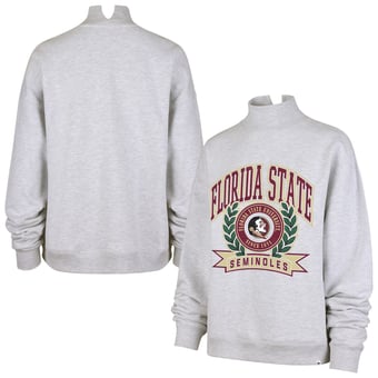 Women's '47  Gray Florida State Seminoles Laurel Arch Mock Neck Sweatshirt