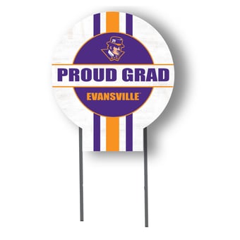 Jardine Evansville Purple Aces 20" x 20" Proud Grad Circle Yard Sign with Stakes