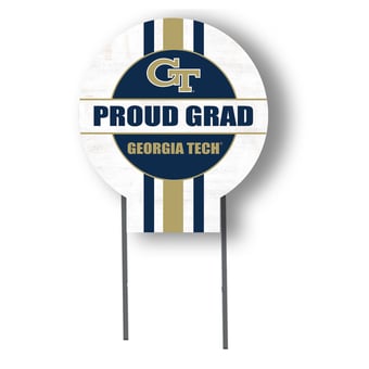 Jardine Georgia Tech Yellow Jackets 20" x 20" Proud Grad Circle Yard Sign with Stakes