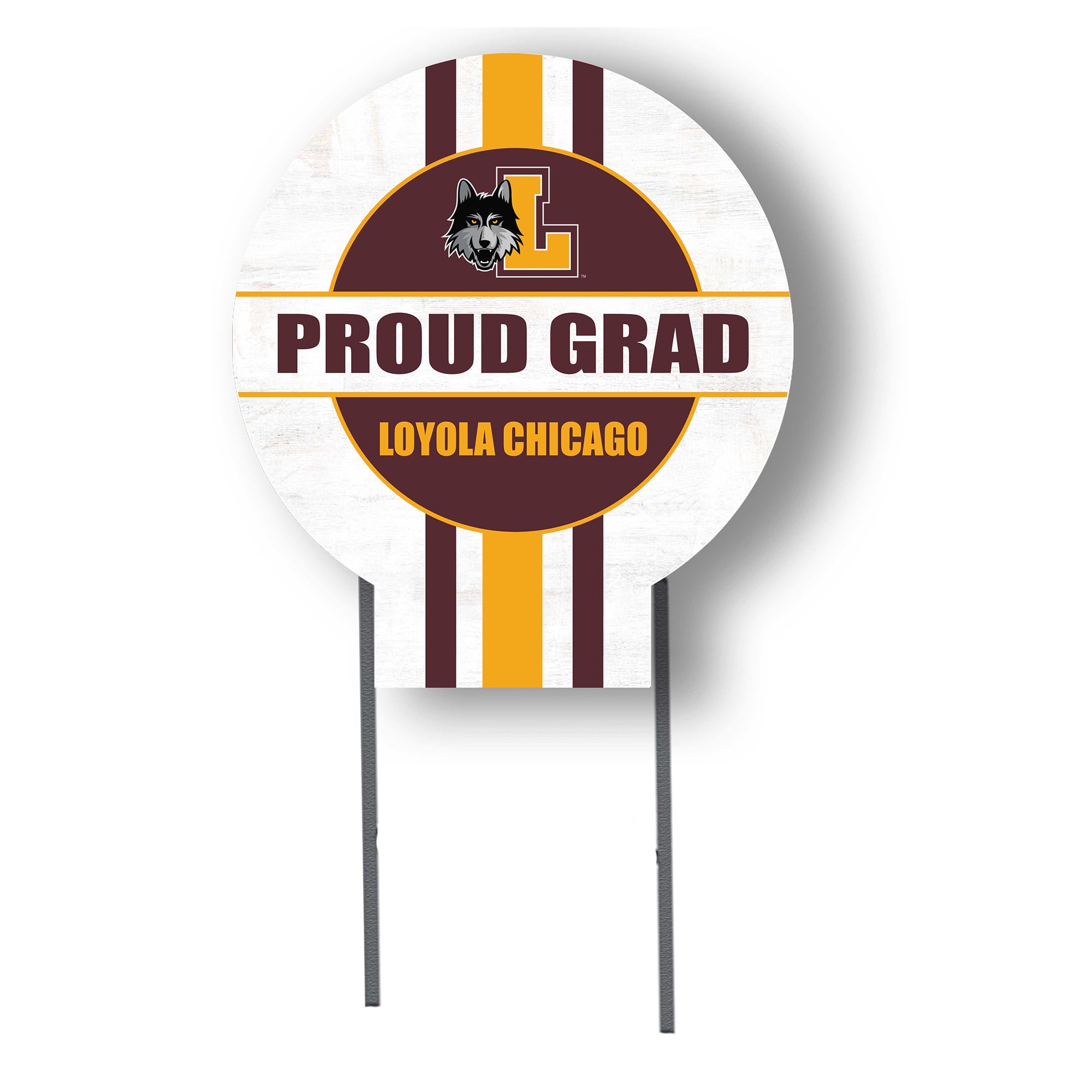 Jardine Loyola Chicago Ramblers 20" x 20" Proud Grad Circle Yard Sign with Stakes
