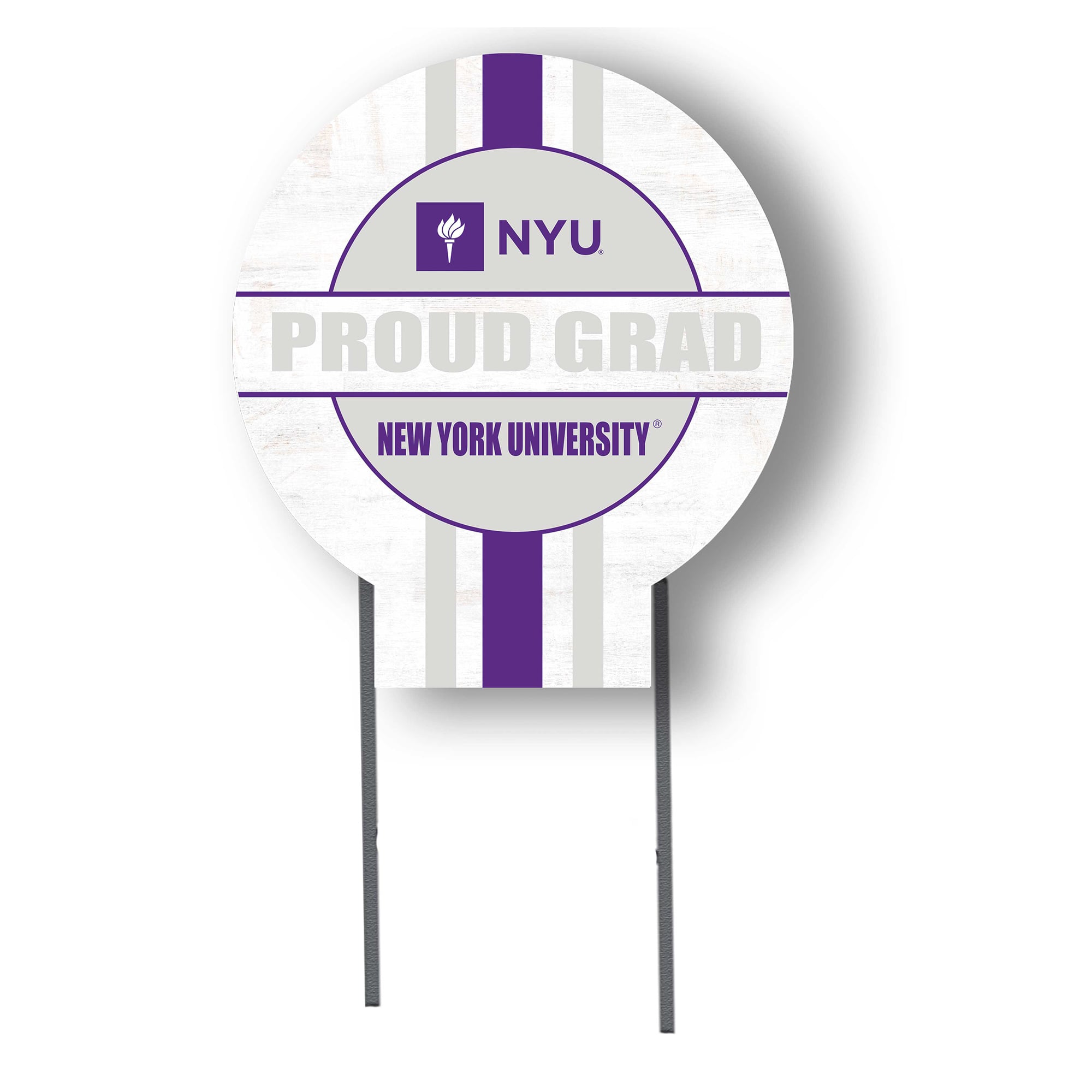 Jardine NYU Violets 20" x 20" Proud Grad Circle Yard Sign with Stakes