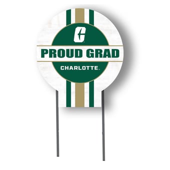 Jardine Charlotte 49ers 20" x 20" Proud Grad Circle Yard Sign with Stakes