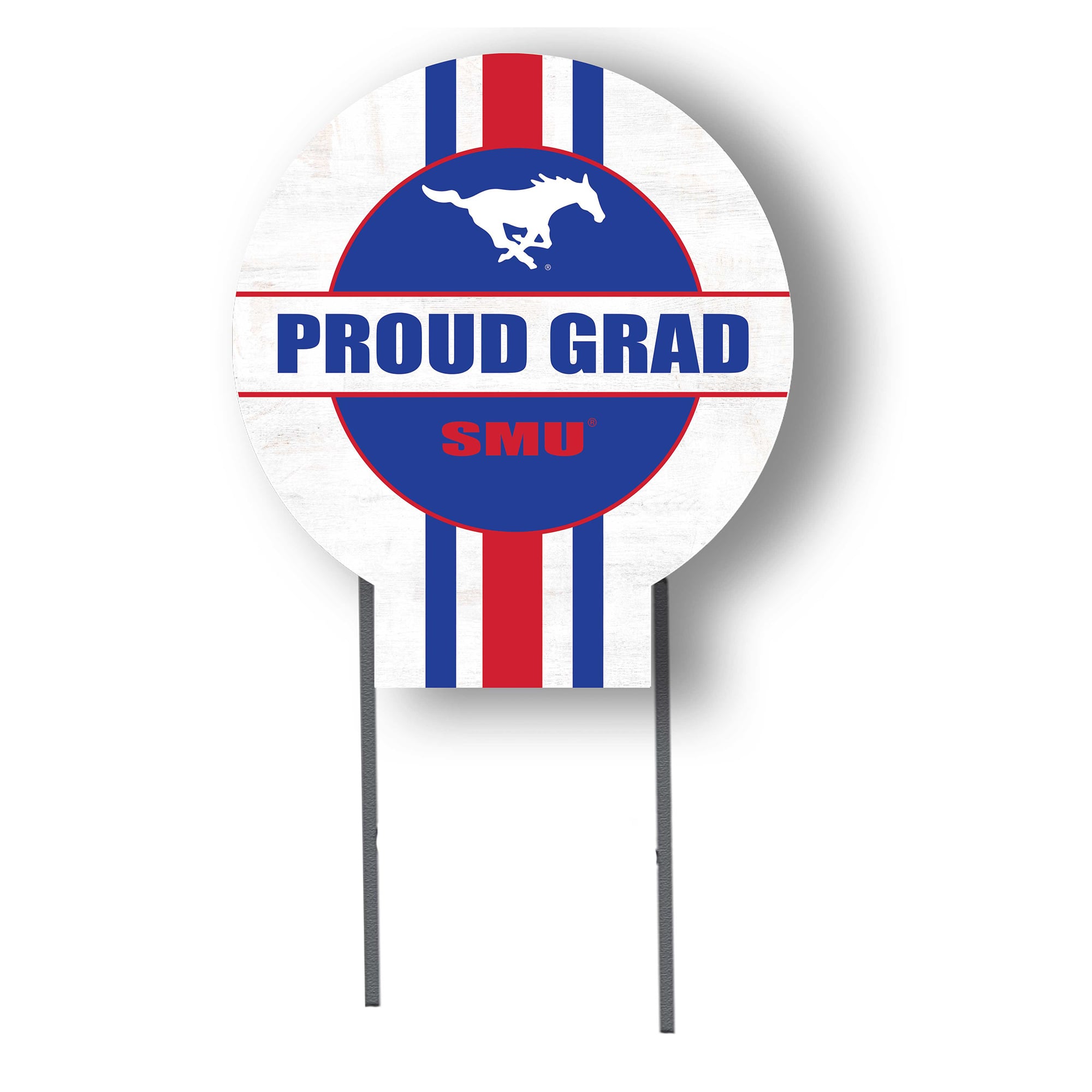 Jardine SMU Mustangs 20" x 20" Proud Grad Circle Yard Sign with Stakes