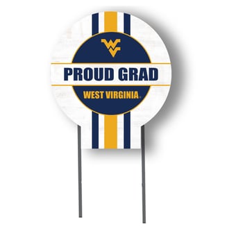 Jardine West Virginia Mountaineers 20" x 20" Proud Grad Circle Yard Sign with Stakes