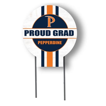 Jardine Pepperdine Waves 20" x 20" Proud Grad Circle Yard Sign with Stakes