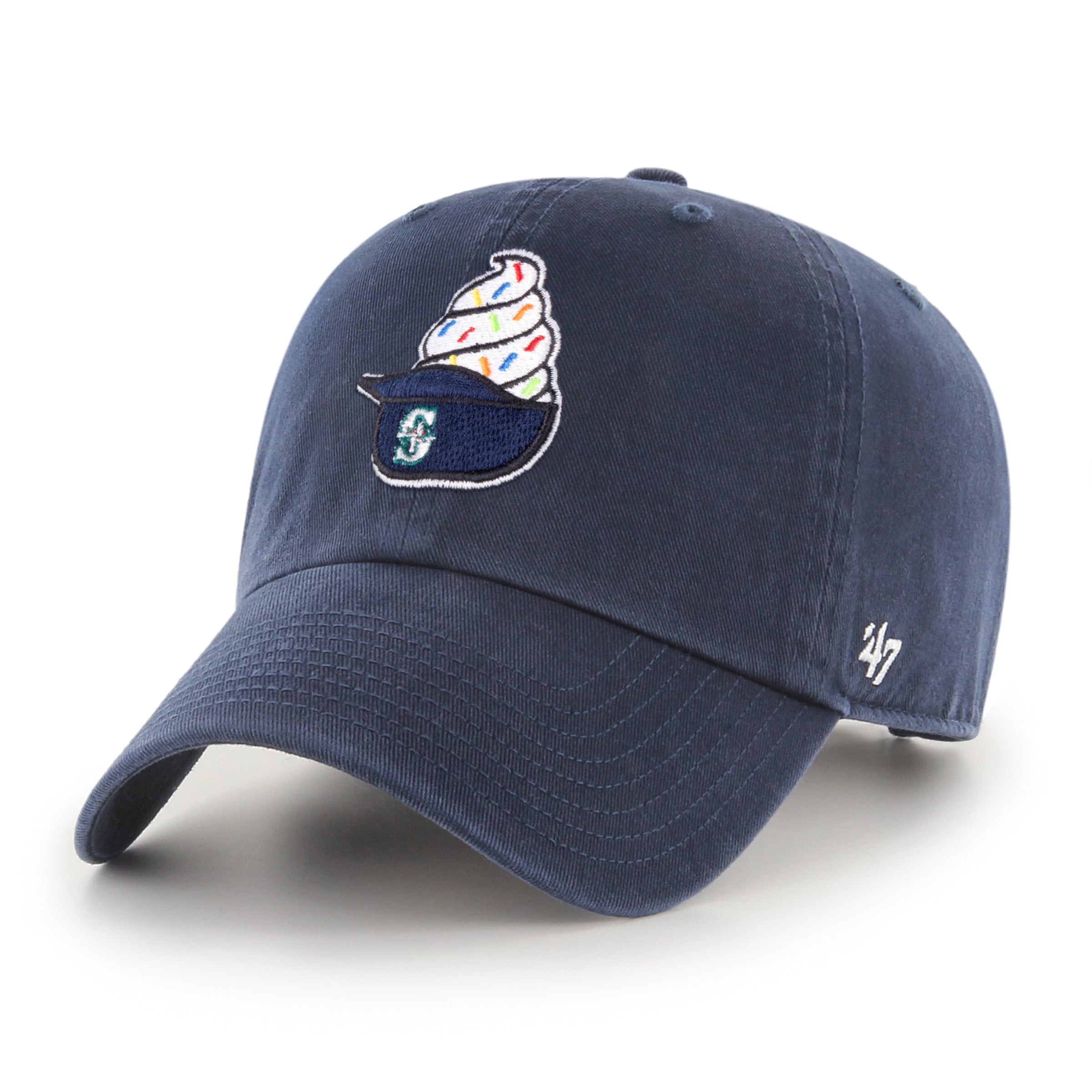 Men's '47  Navy Seattle Mariners Ice Cream Helmet Clean Up Adjustable Hat