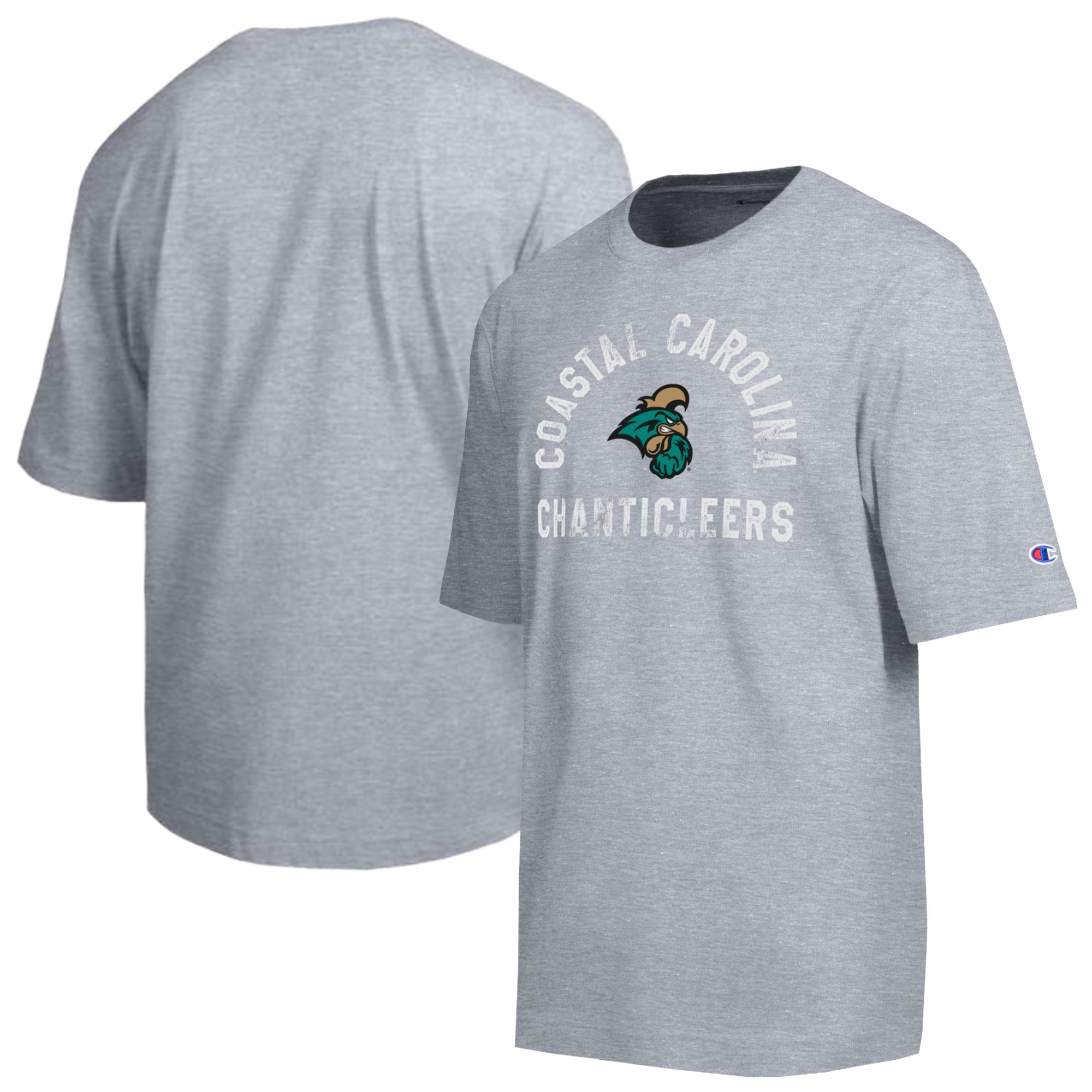Men's Champion  Heather Gray Coastal Carolina Chanticleers Weathered Team T-Shirt