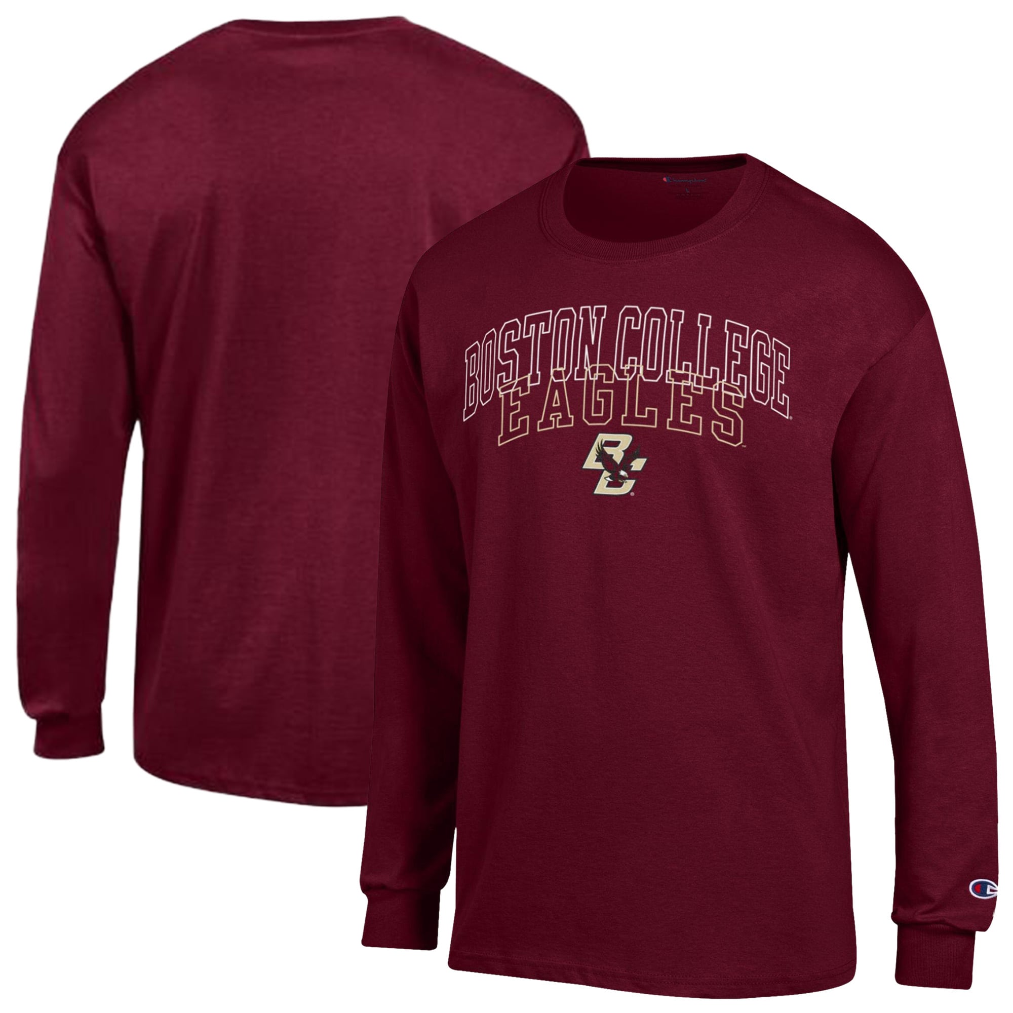 Men's Champion  Maroon Boston College Eagles Team Long-Sleeve T-Shirt