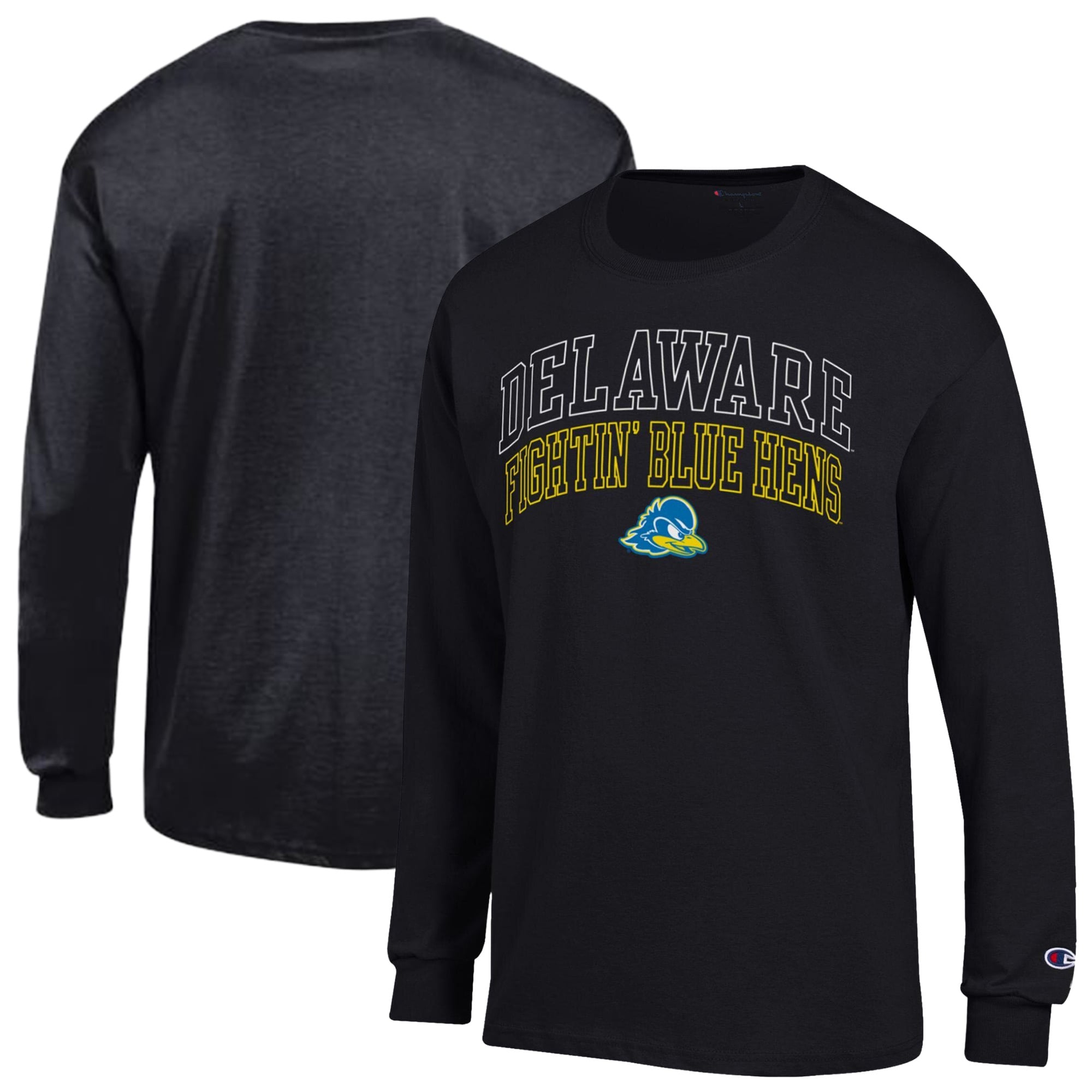 Men's Champion  Black Delaware Fightin' Blue Hens Team Long-Sleeve T-Shirt