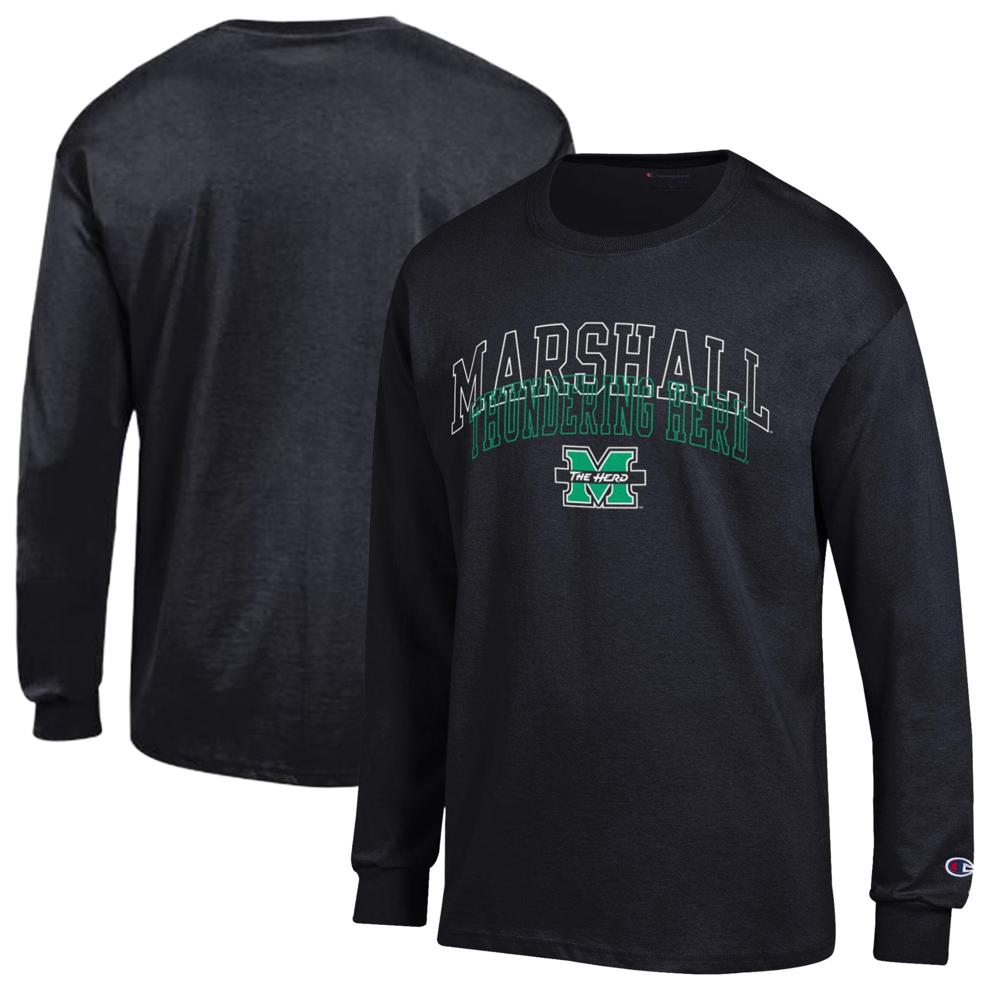 Men's Champion  Black Marshall Thundering Herd Team Long-Sleeve T-Shirt