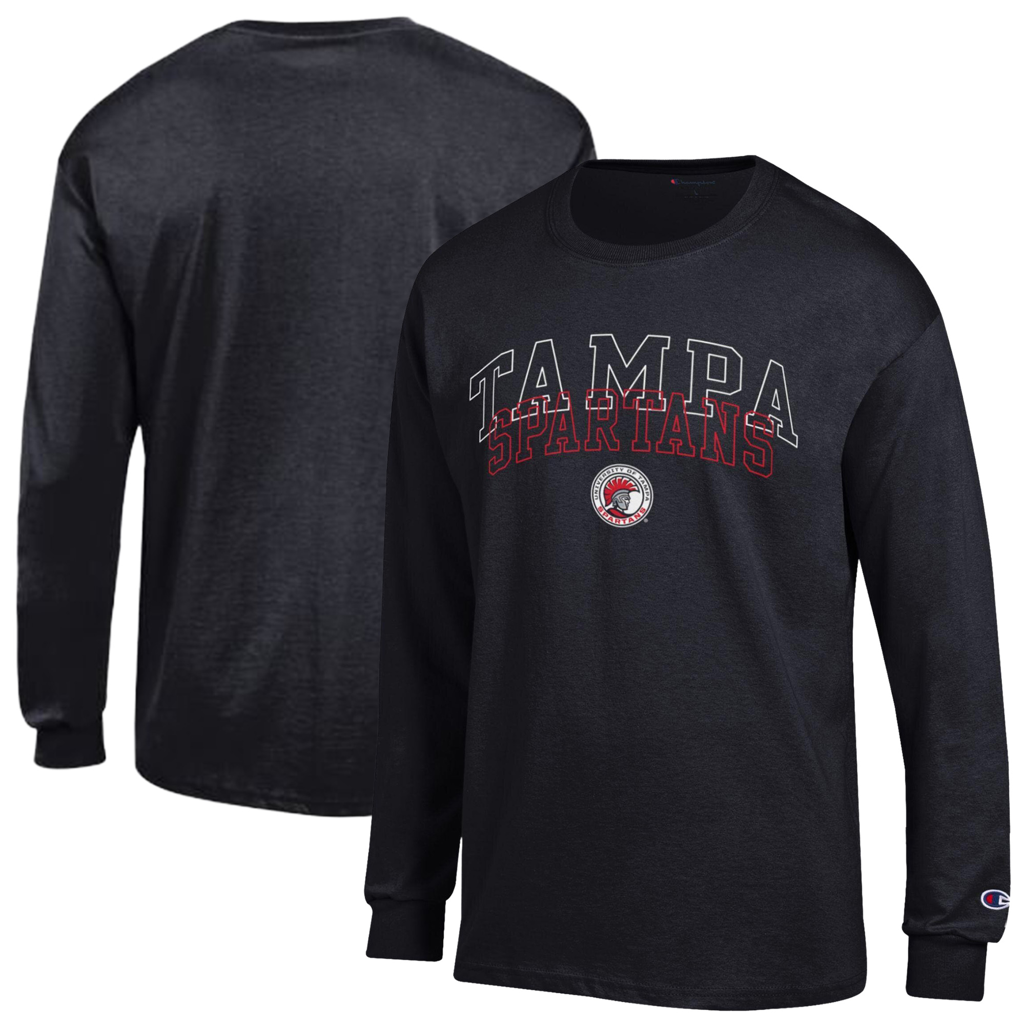Men's Champion  Black Tampa Spartans Team Long-Sleeve T-Shirt