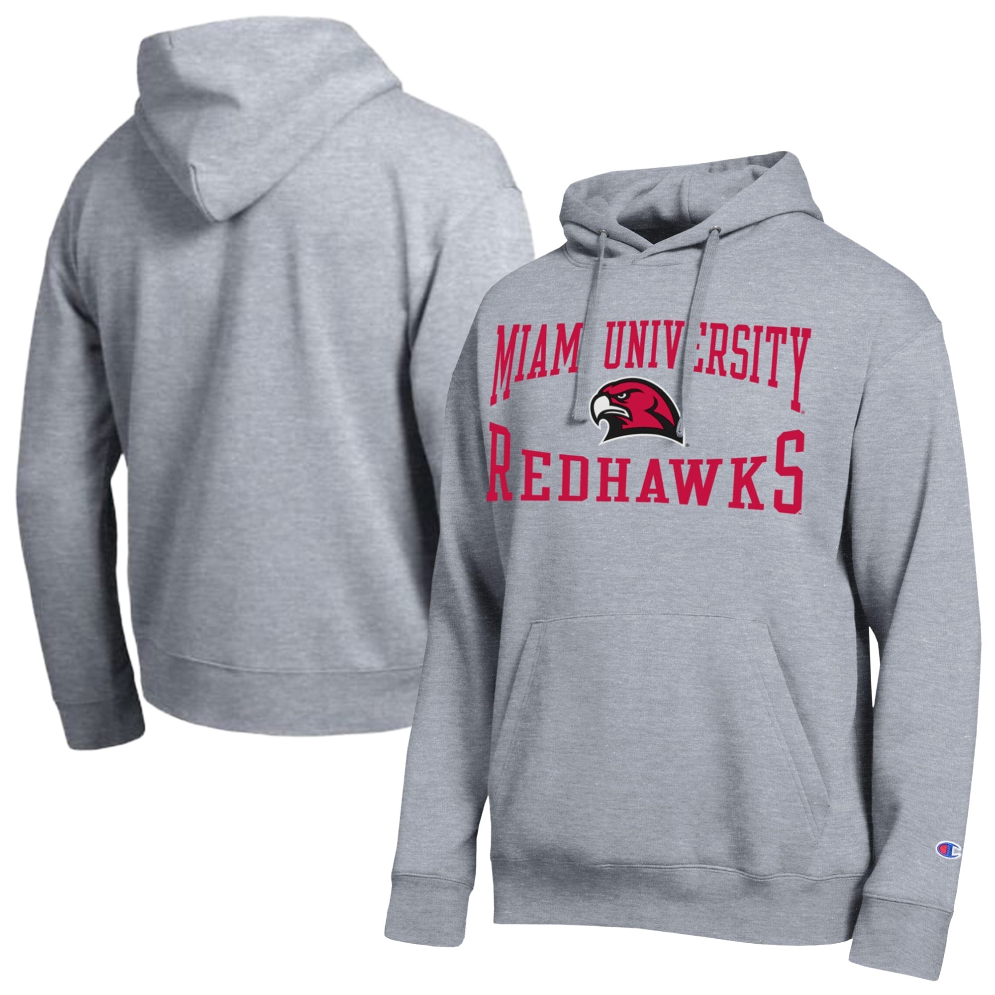 Men's Champion  Heather Gray Miami University RedHawks Team Hoodie