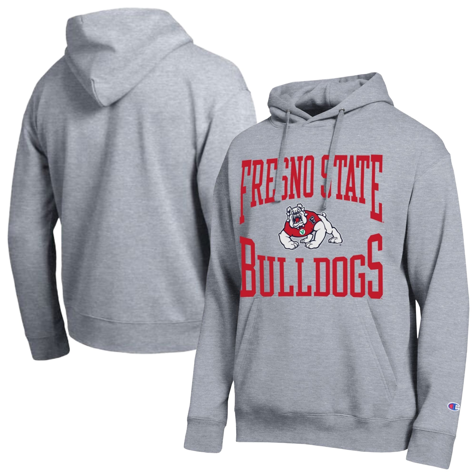 Men's Champion  Heather Gray Fresno State Bulldogs Team Hoodie