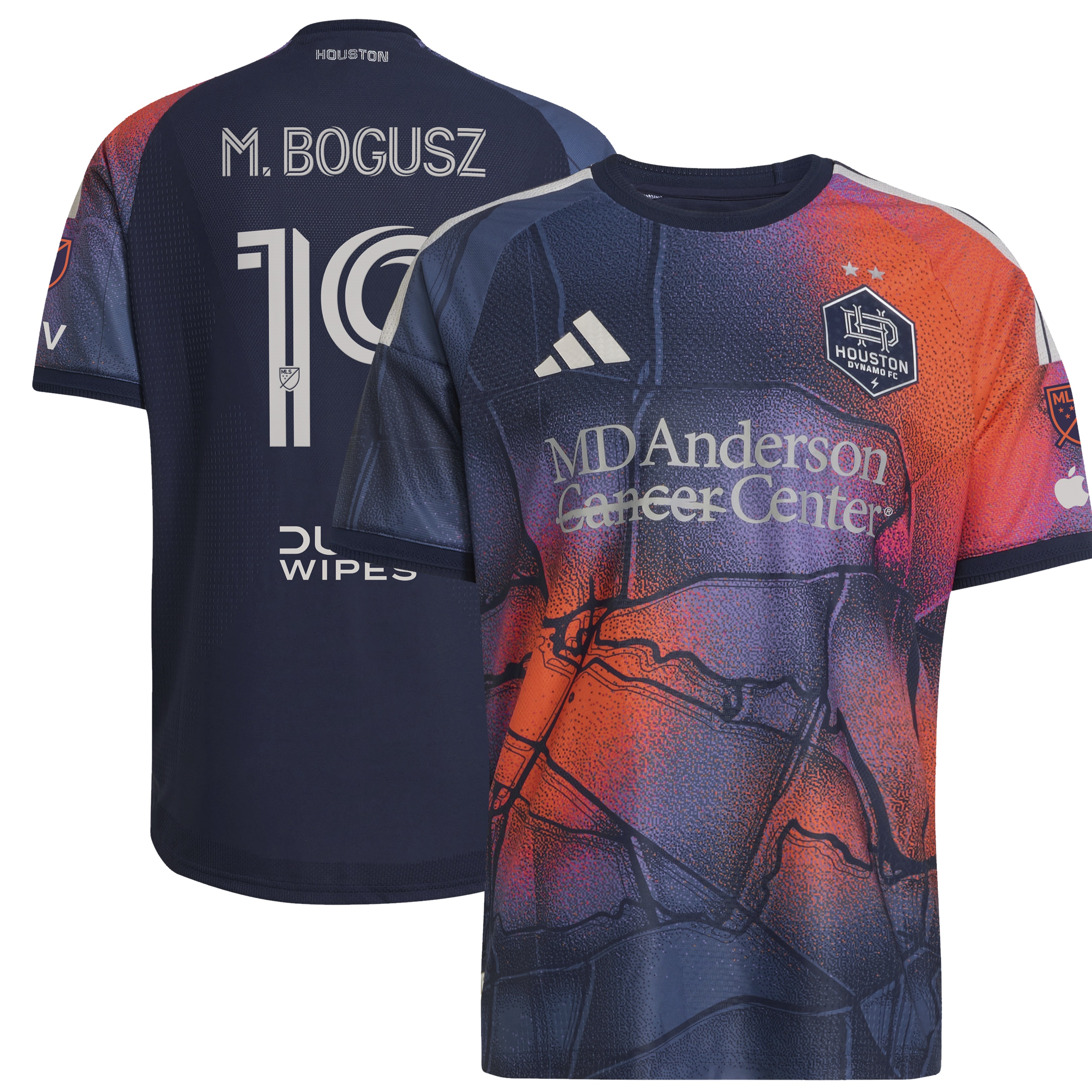 Men's adidas Mateusz Bogusz Blue Houston Dynamo FC 2026 Mission Control On-Field Authentic Patch Jersey