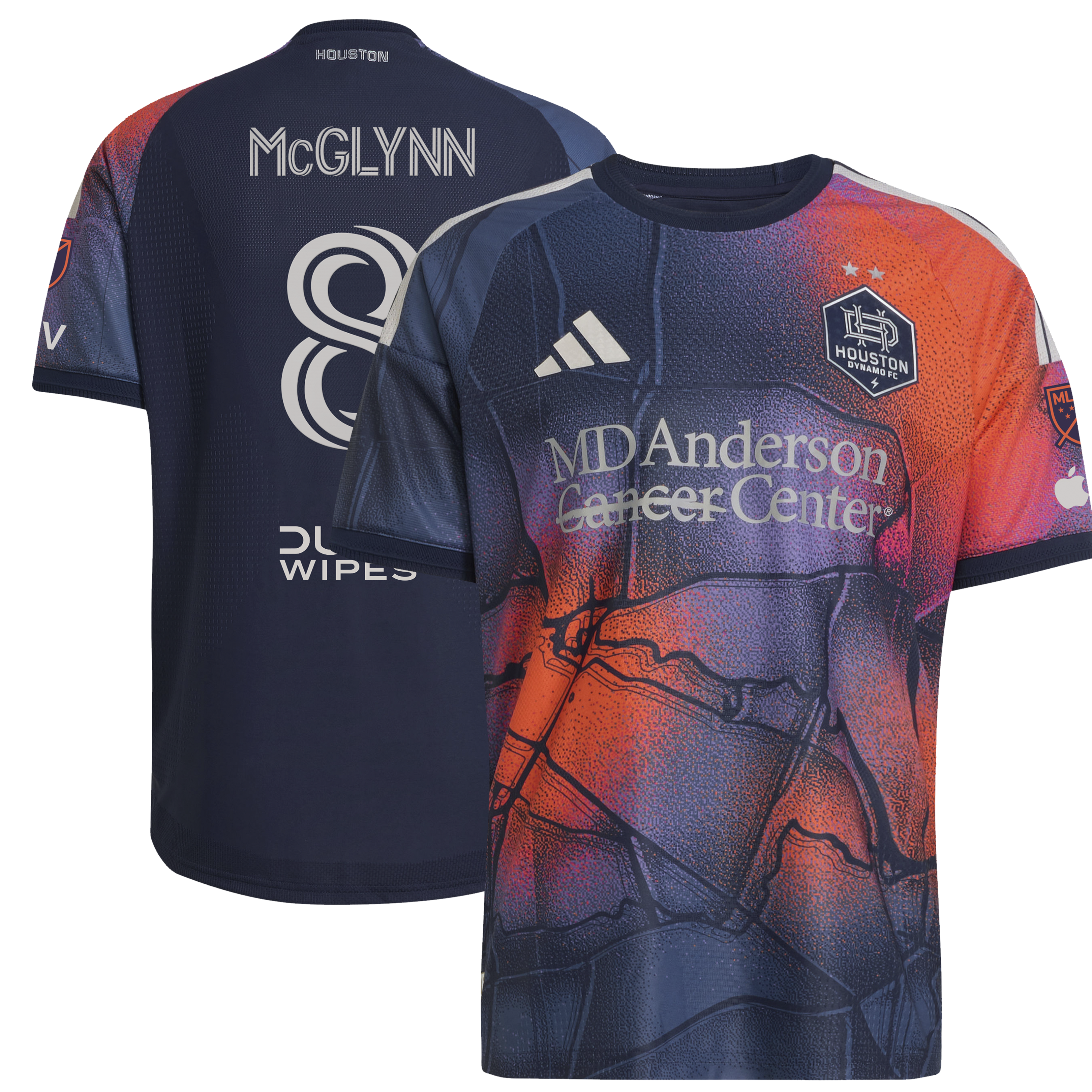 Men's adidas Jack McGlynn Blue Houston Dynamo FC 2026 Mission Control On-Field Authentic Patch Jersey