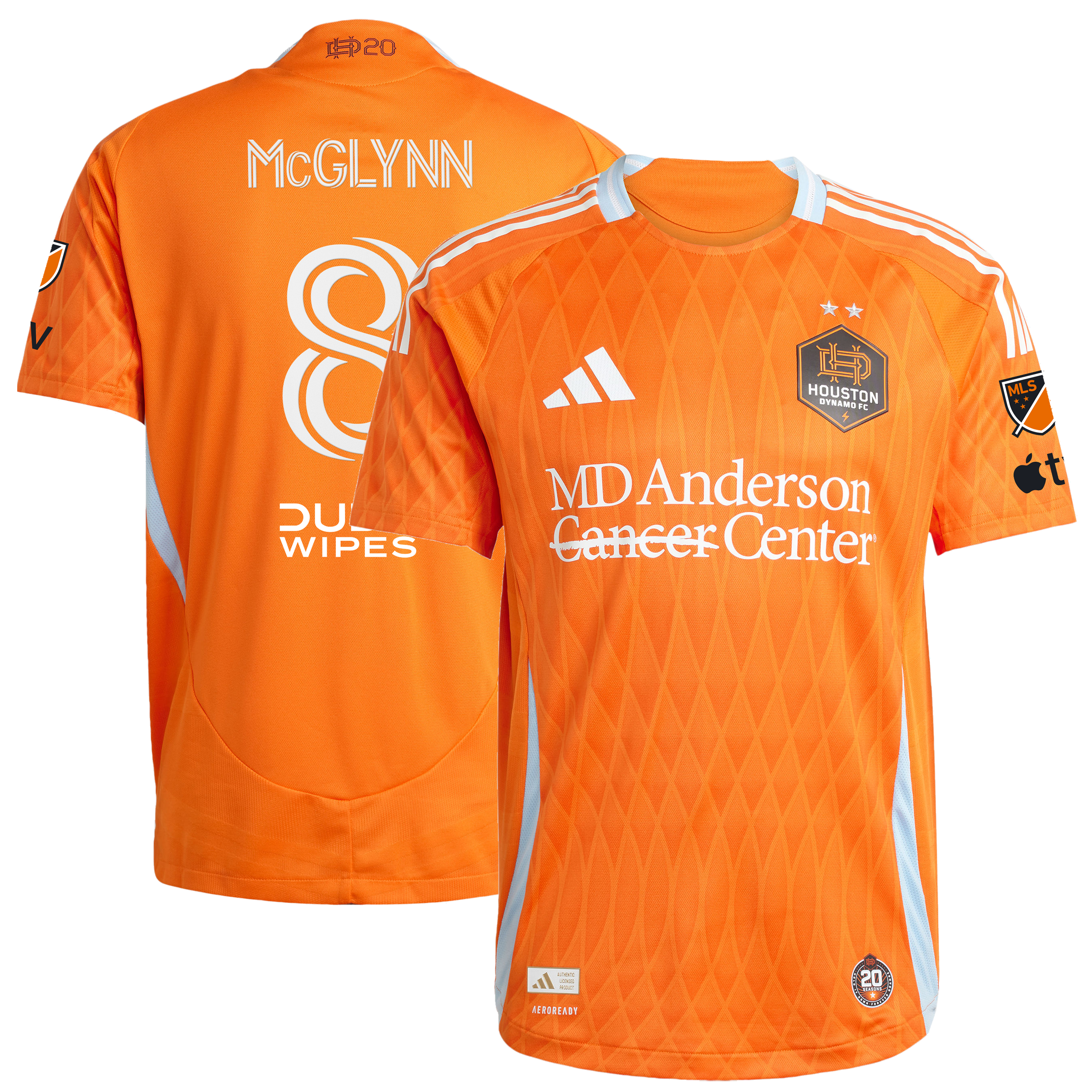 Men's adidas Jack McGlynn Orange Houston Dynamo FC 2025 Season 20 On-Field Authentic Jersey