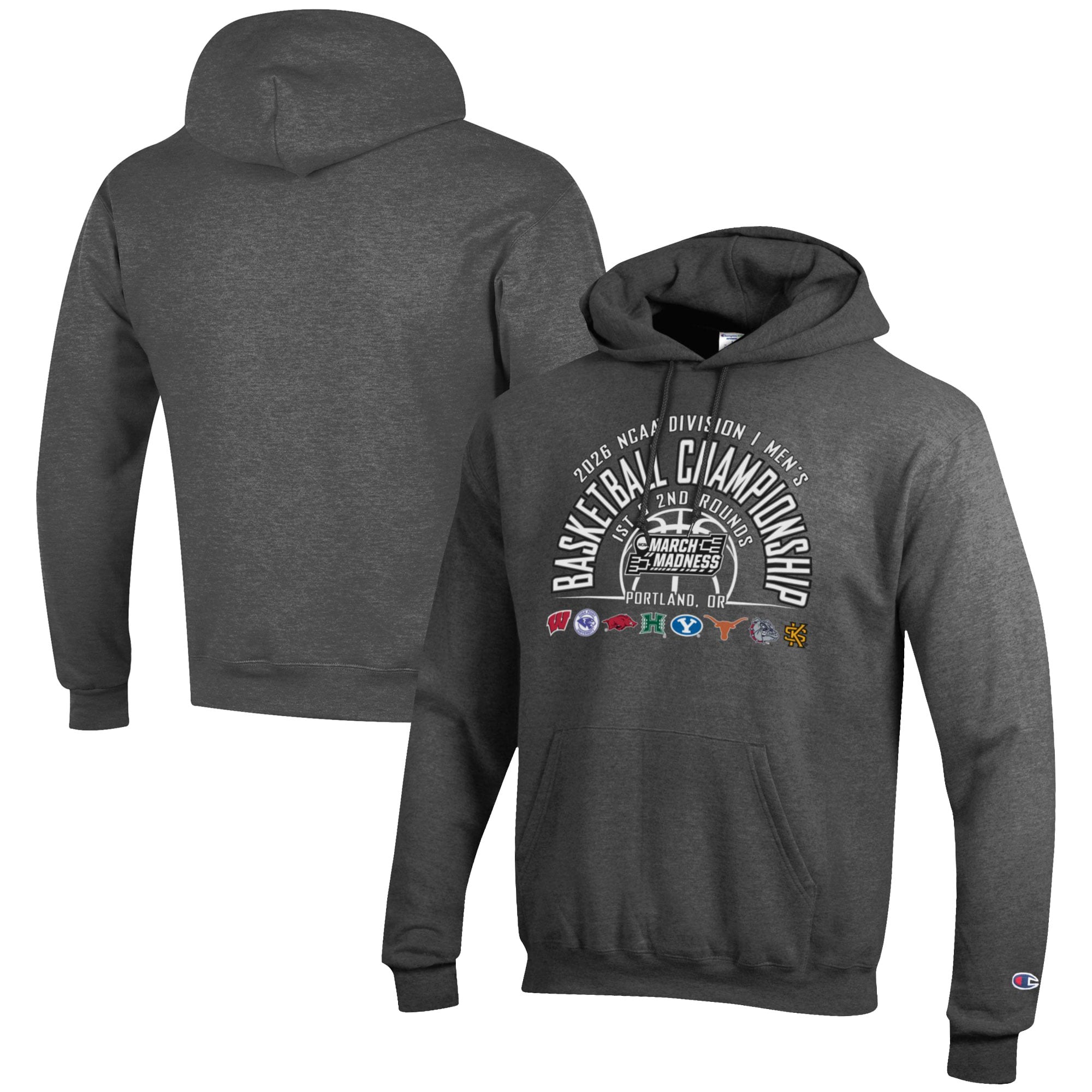 Unisex Champion Gray NCAA 2026 March Madness Portland Hoodie