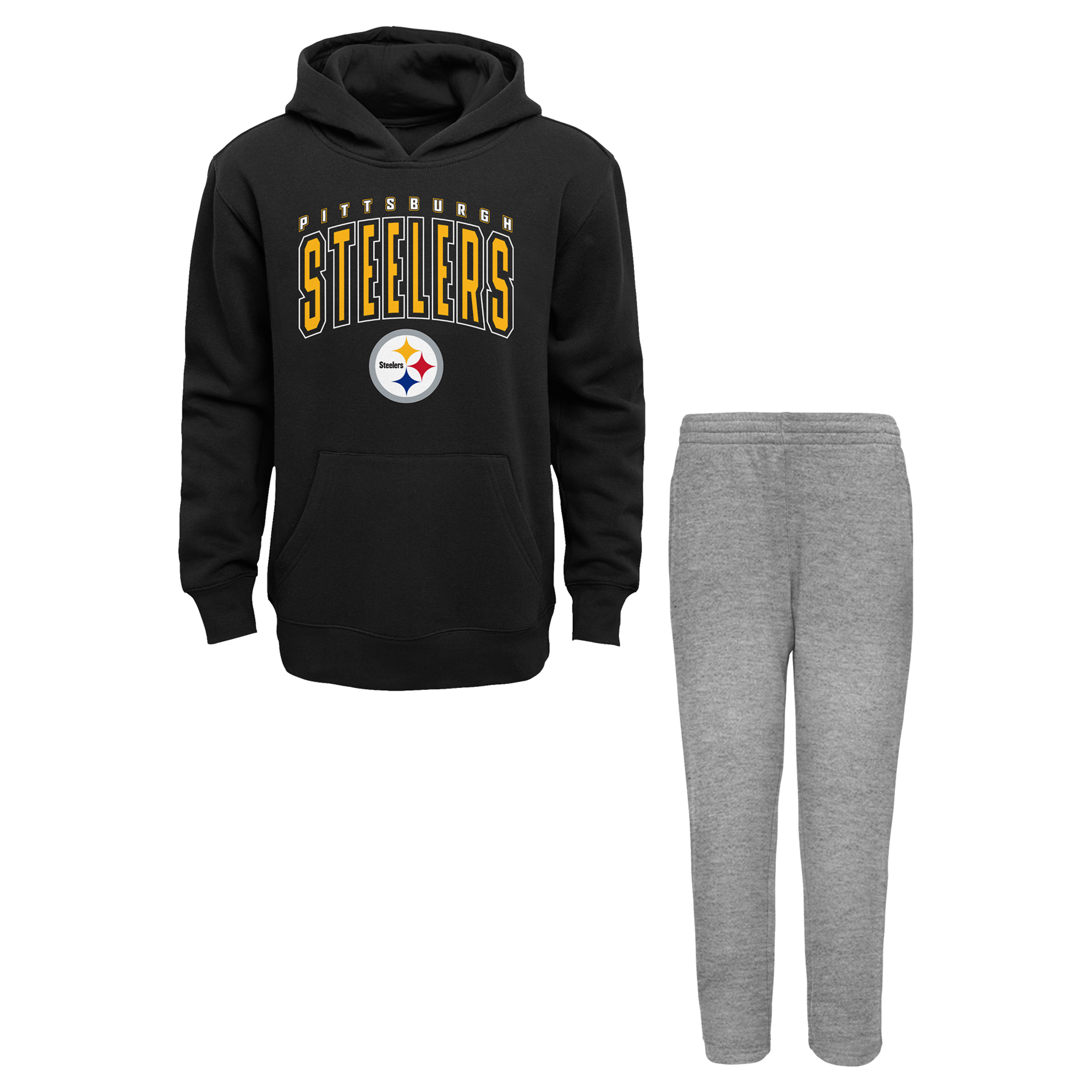 Infant Outerstuff Black/Gray Pittsburgh Steelers Step By Step Hoodie & Pants Set