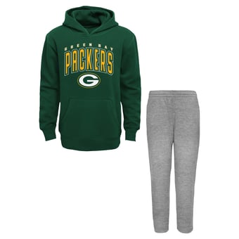 Toddler Outerstuff Green/Gray Green Bay Packers Step By Step Hoodie & Pants Set