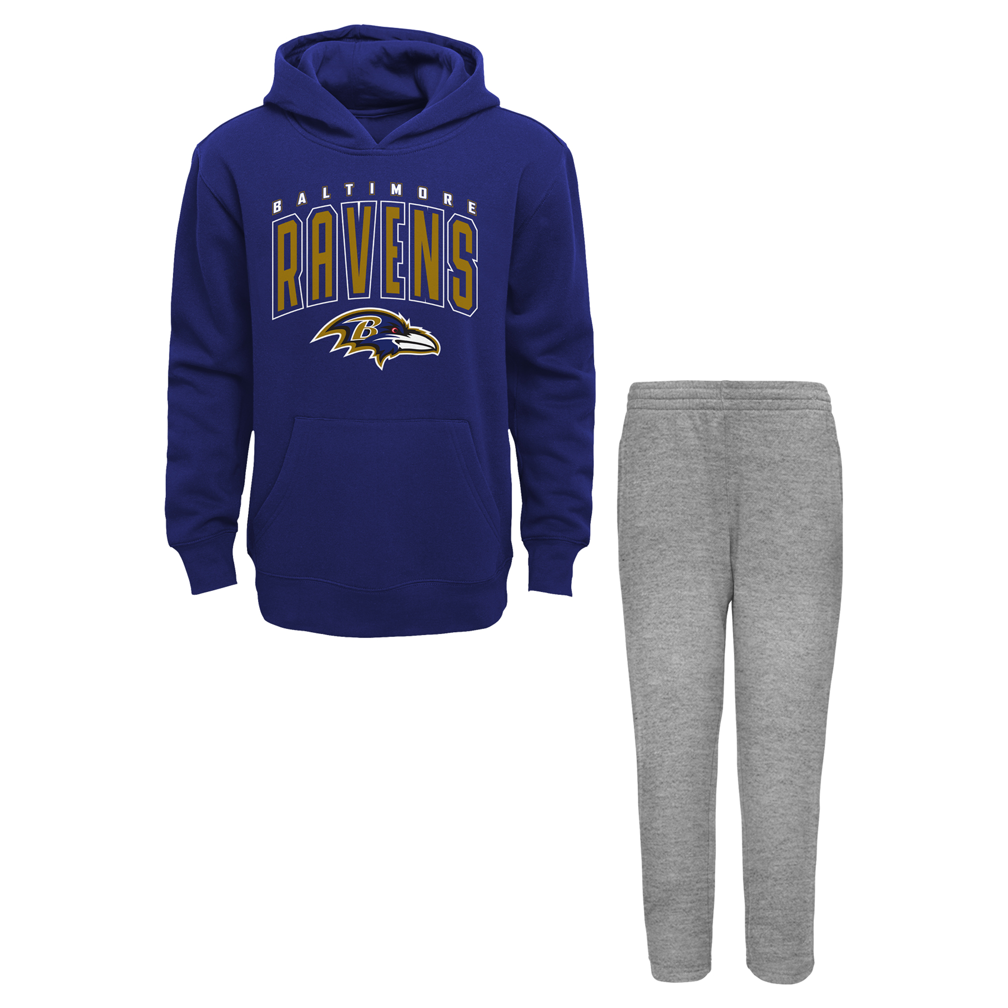Toddler Outerstuff Purple/Gray Baltimore Ravens Step By Step Hoodie & Pants Set