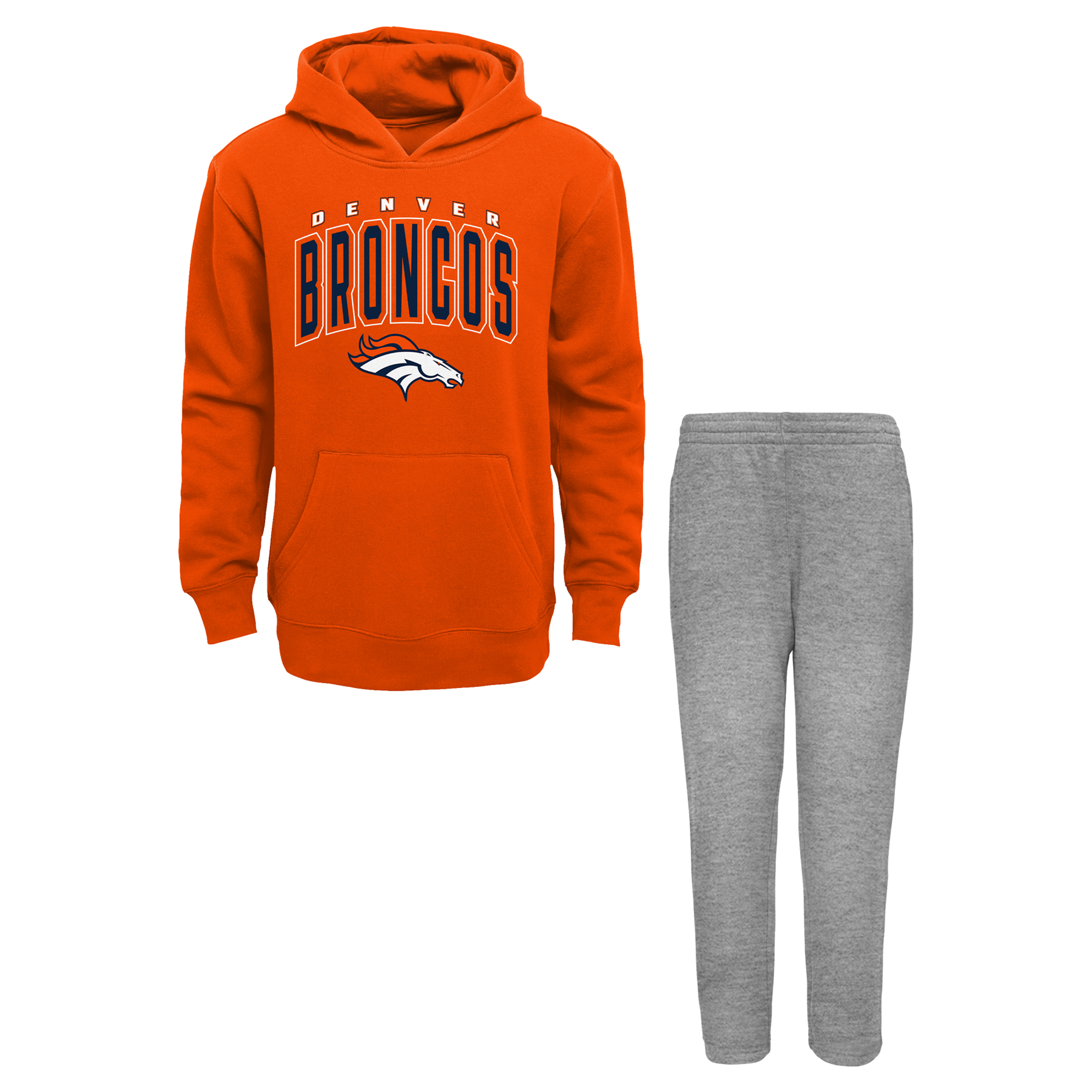 Toddler Outerstuff Orange/Gray Denver Broncos Step By Step Hoodie & Pants Set