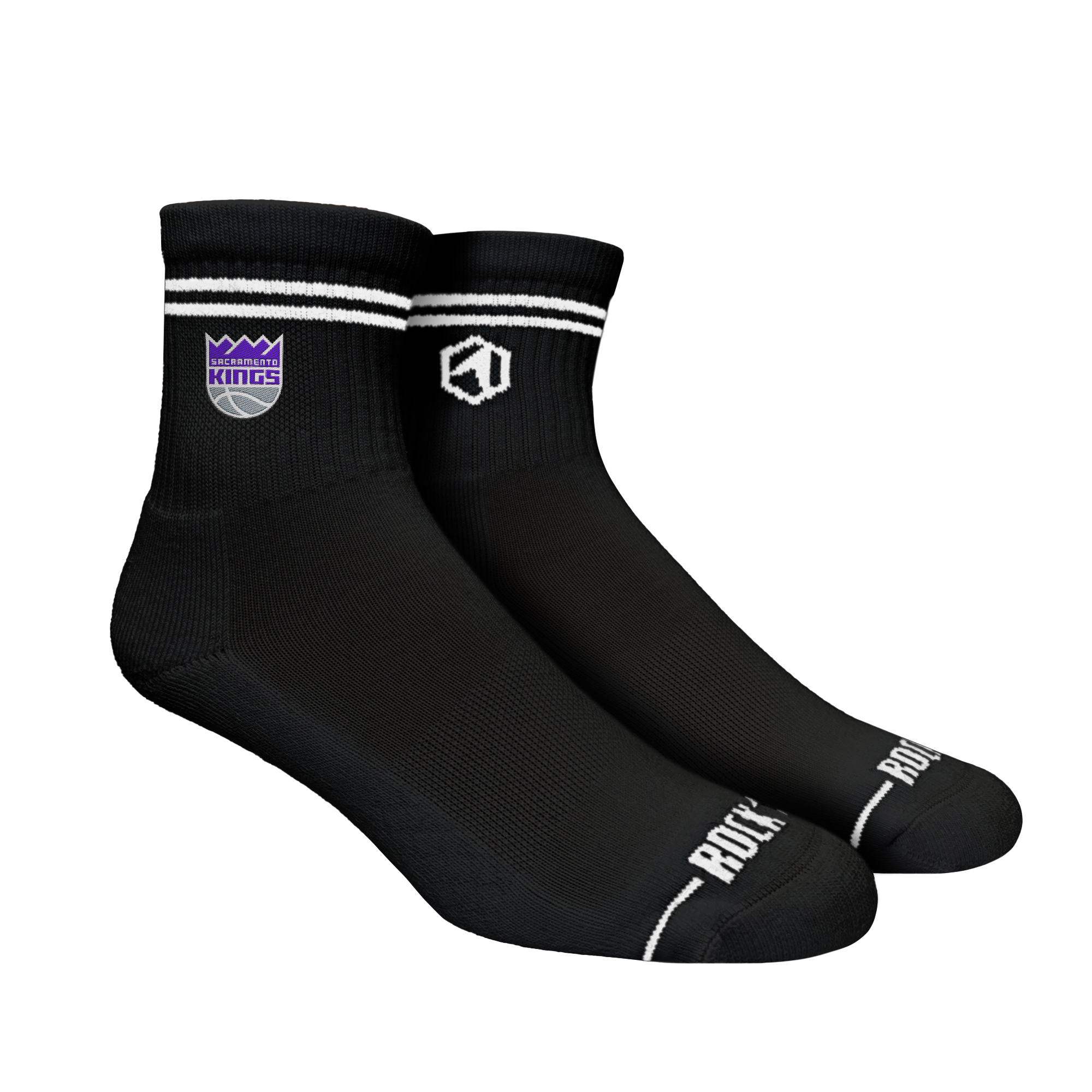Unisex Rock Em  Black Sacramento Kings Casual Stripe Quarter-Length Socks