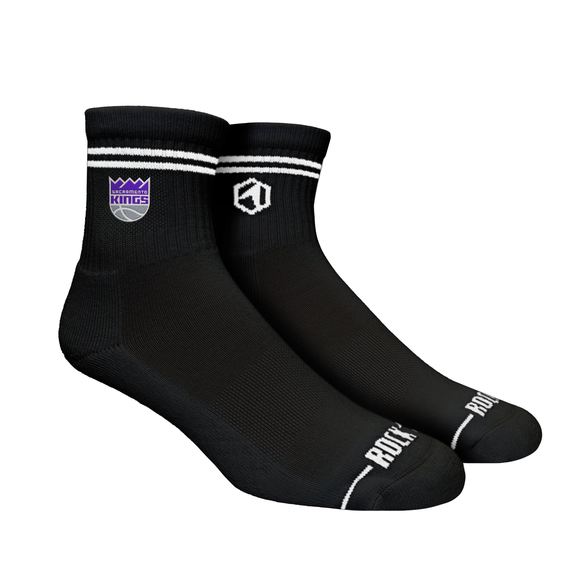 Unisex Rock Em  Black Sacramento Kings Casual Stripe Quarter-Length Socks