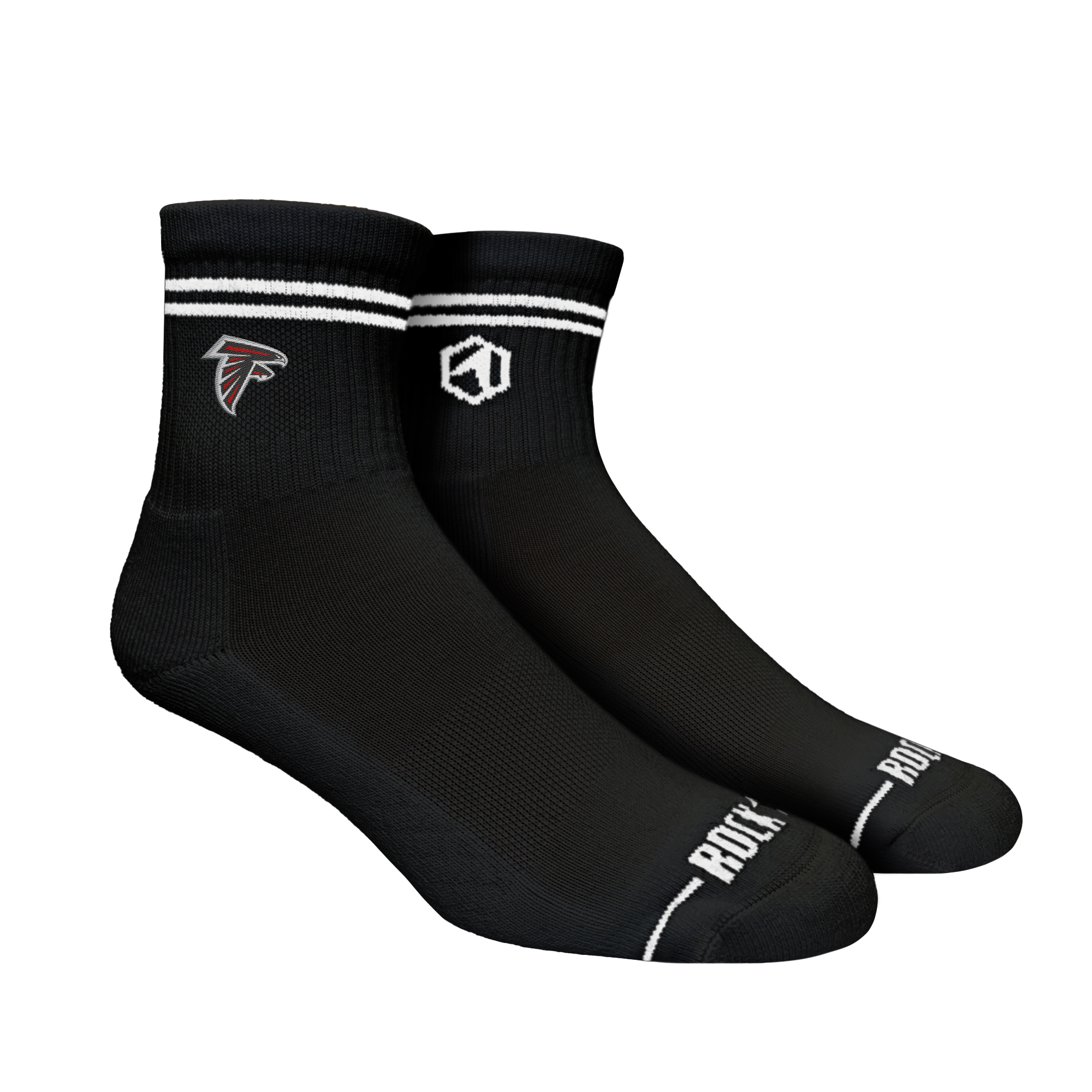 Unisex Rock Em  Black Atlanta Falcons Casual Stripe Quarter-Length Socks