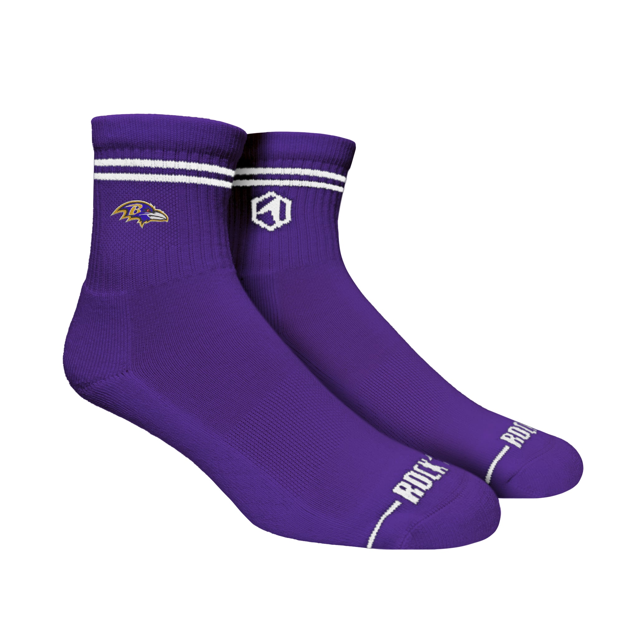 Unisex Rock Em Socks Baltimore Ravens Casual Stripe Quarter-Length Socks