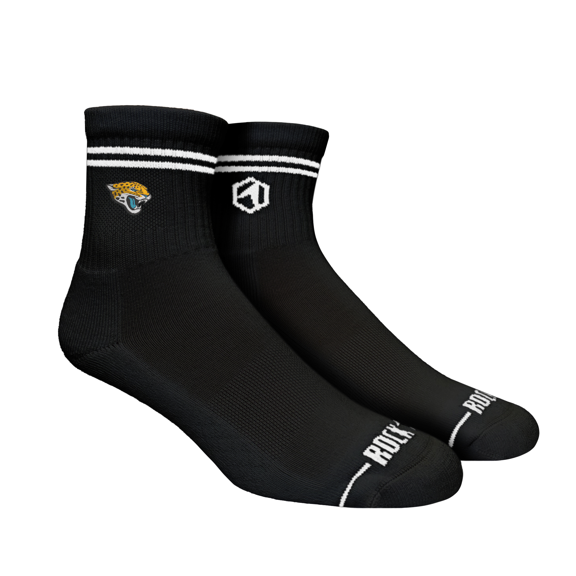 Unisex Rock Em  Black Jacksonville Jaguars Casual Stripe Quarter-Length Socks