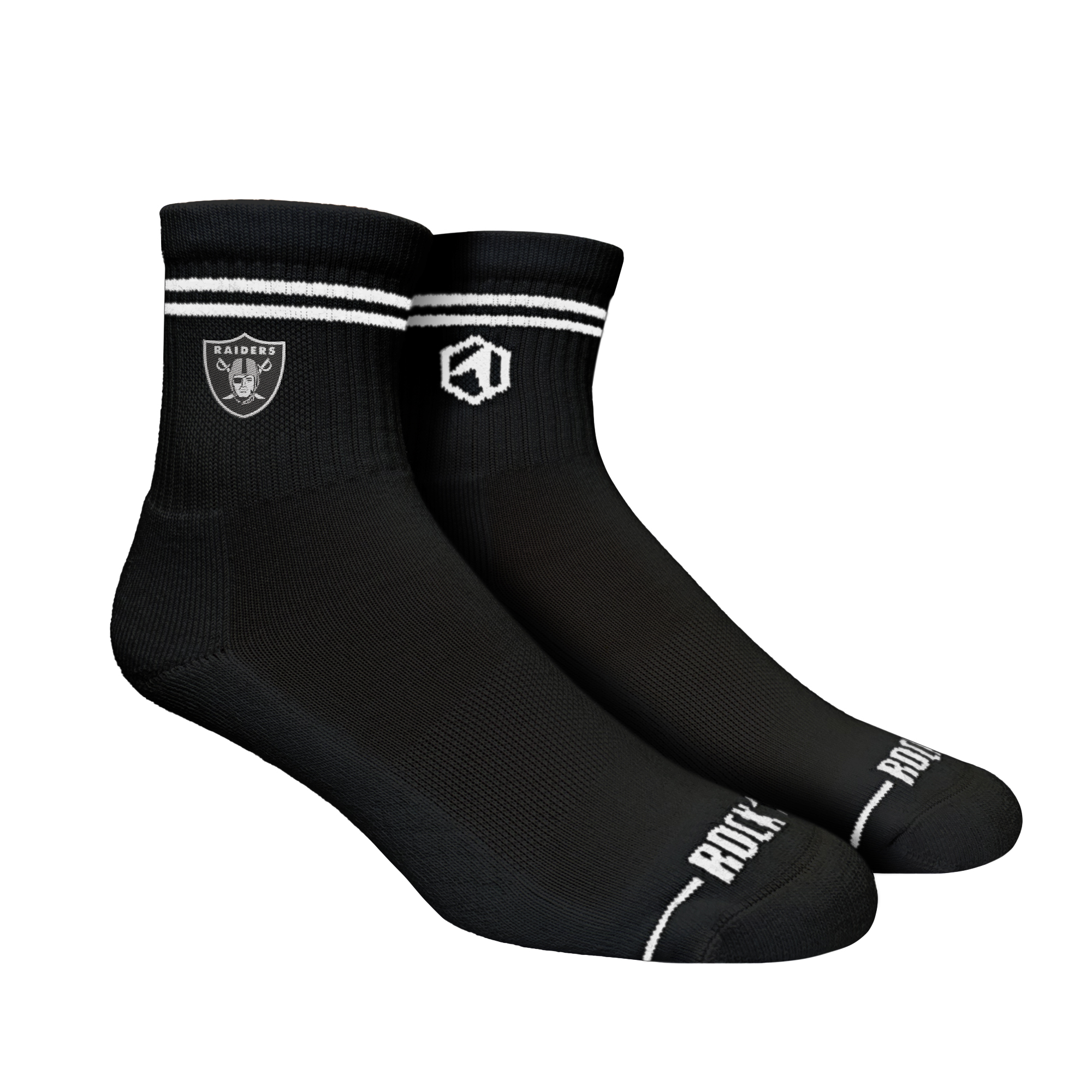 Unisex Rock Em  Black Las Vegas Raiders Casual Stripe Quarter-Length Socks