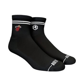 Unisex Rock Em  Black Miami Heat Casual Stripe Quarter-Length Socks