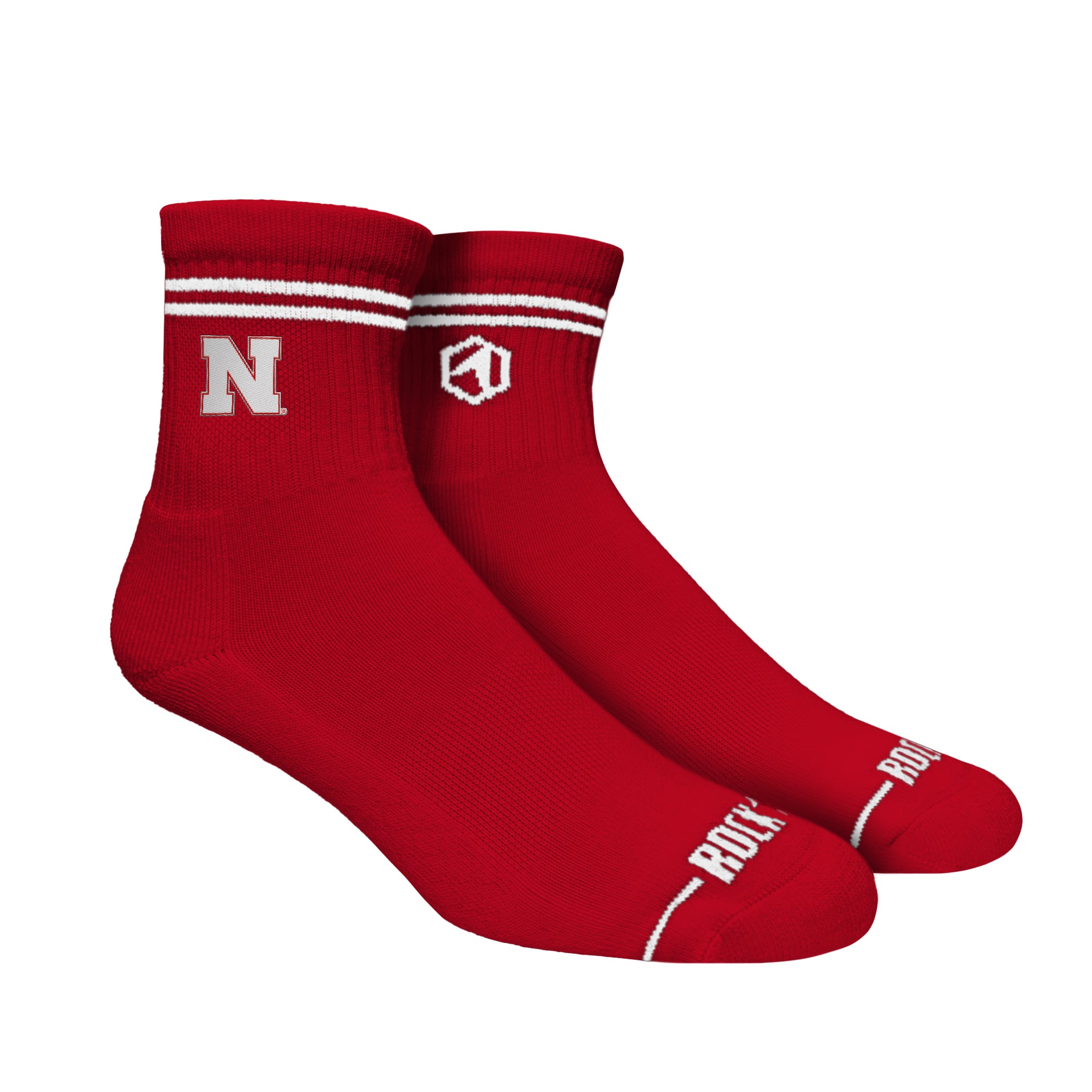 Unisex Rock Em Socks Nebraska Huskers Casual Stripe Quarter-Length Socks