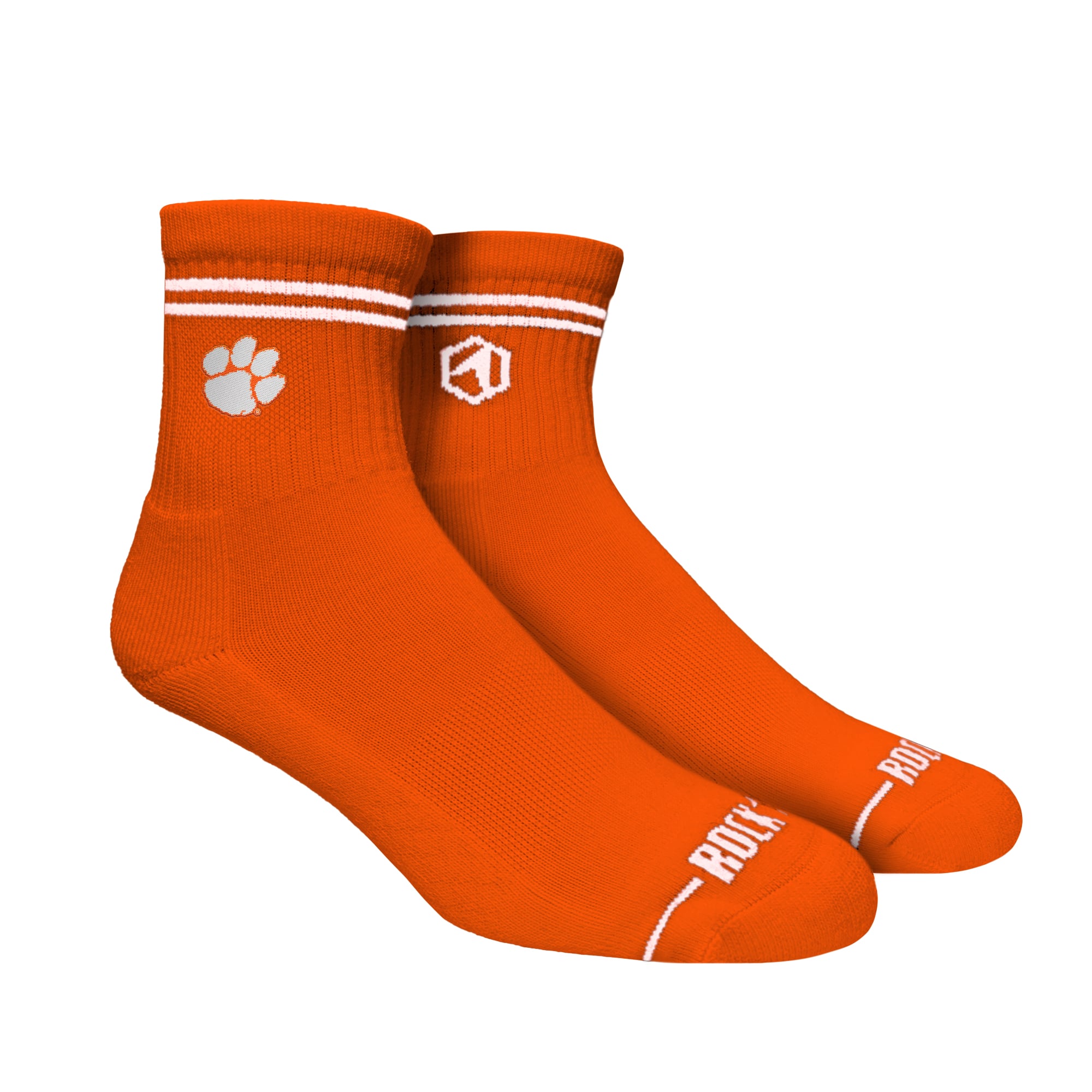 Unisex Rock Em  Orange Clemson Tigers Casual Stripe Quarter-Length Socks