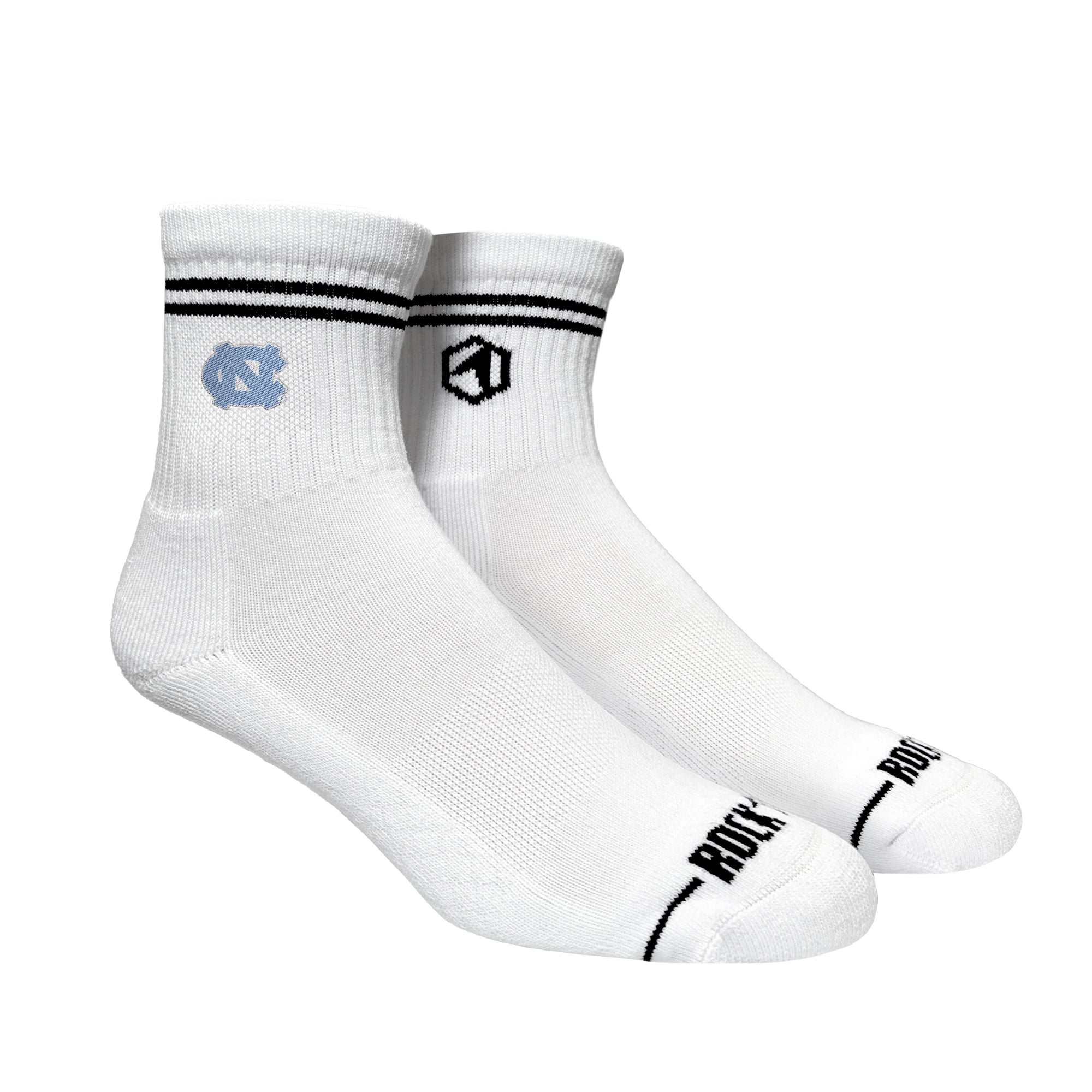 Unisex Rock Em Socks North Carolina Tar Heels Casual Stripe Quarter-Length Socks