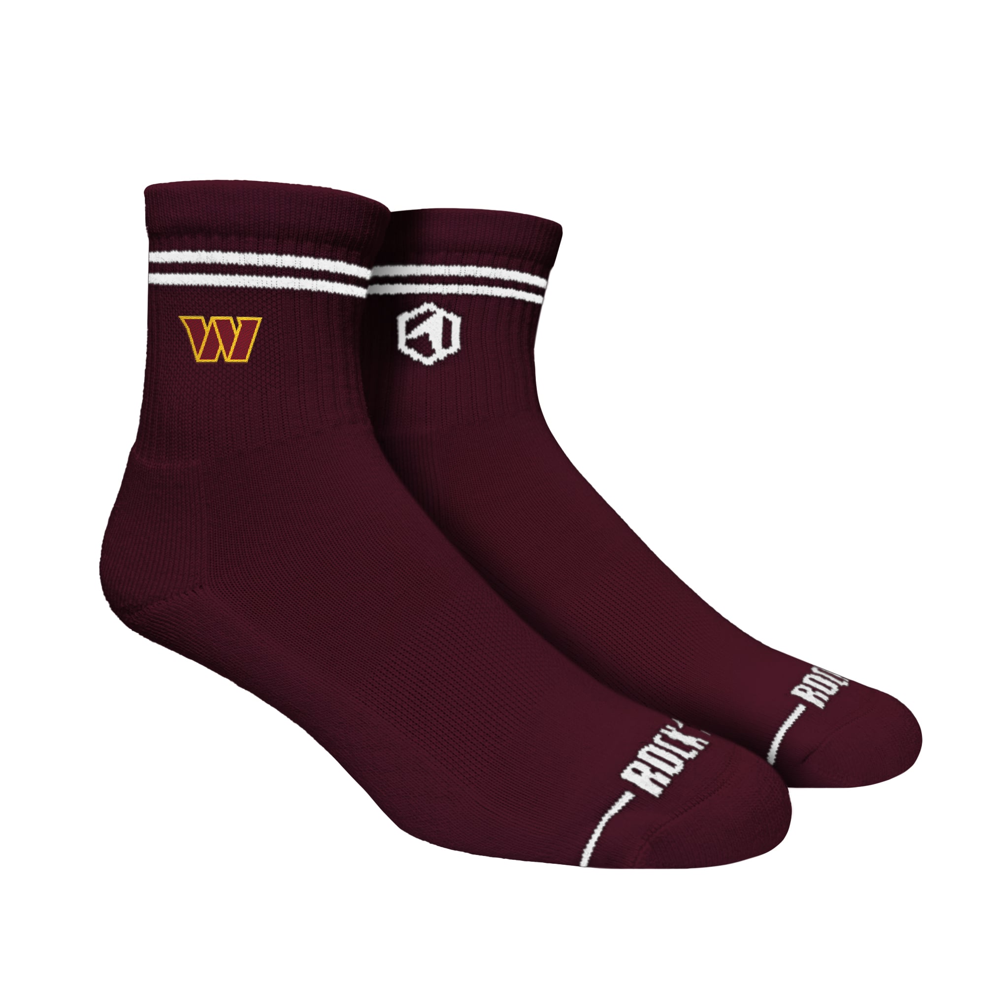 Unisex Rock Em  Maroon Washington Commanders Casual Stripe Quarter-Length Socks