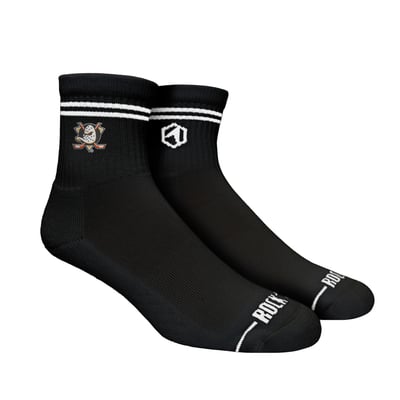 Unisex Rock Em  Black Anaheim Ducks Casual Stripe Quarter-Length Socks