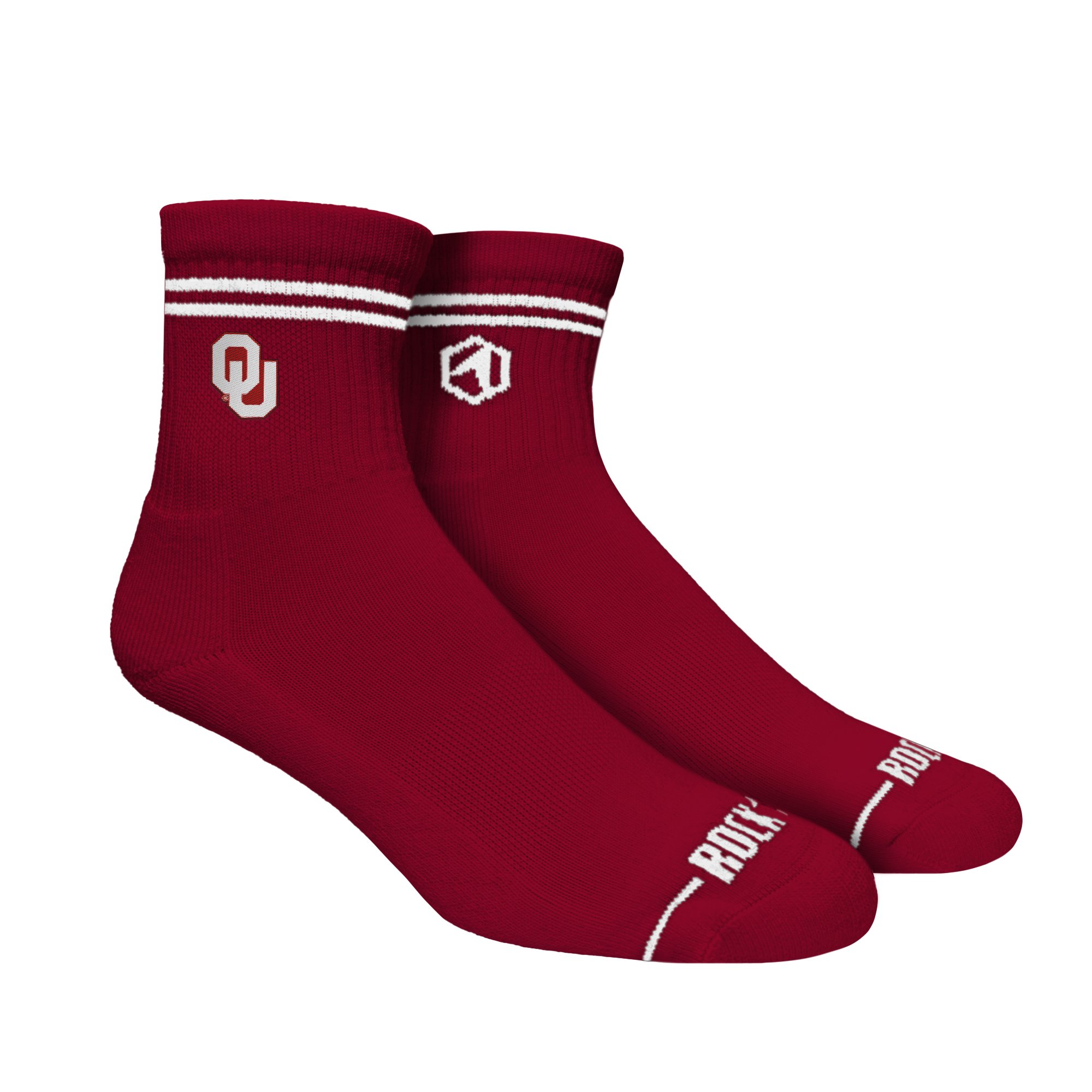 Unisex Rock Em Socks Oklahoma Sooners Casual Stripe Quarter-Length Socks