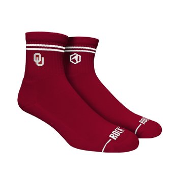 Unisex Rock Em Socks Oklahoma Sooners Casual Stripe Quarter-Length Socks