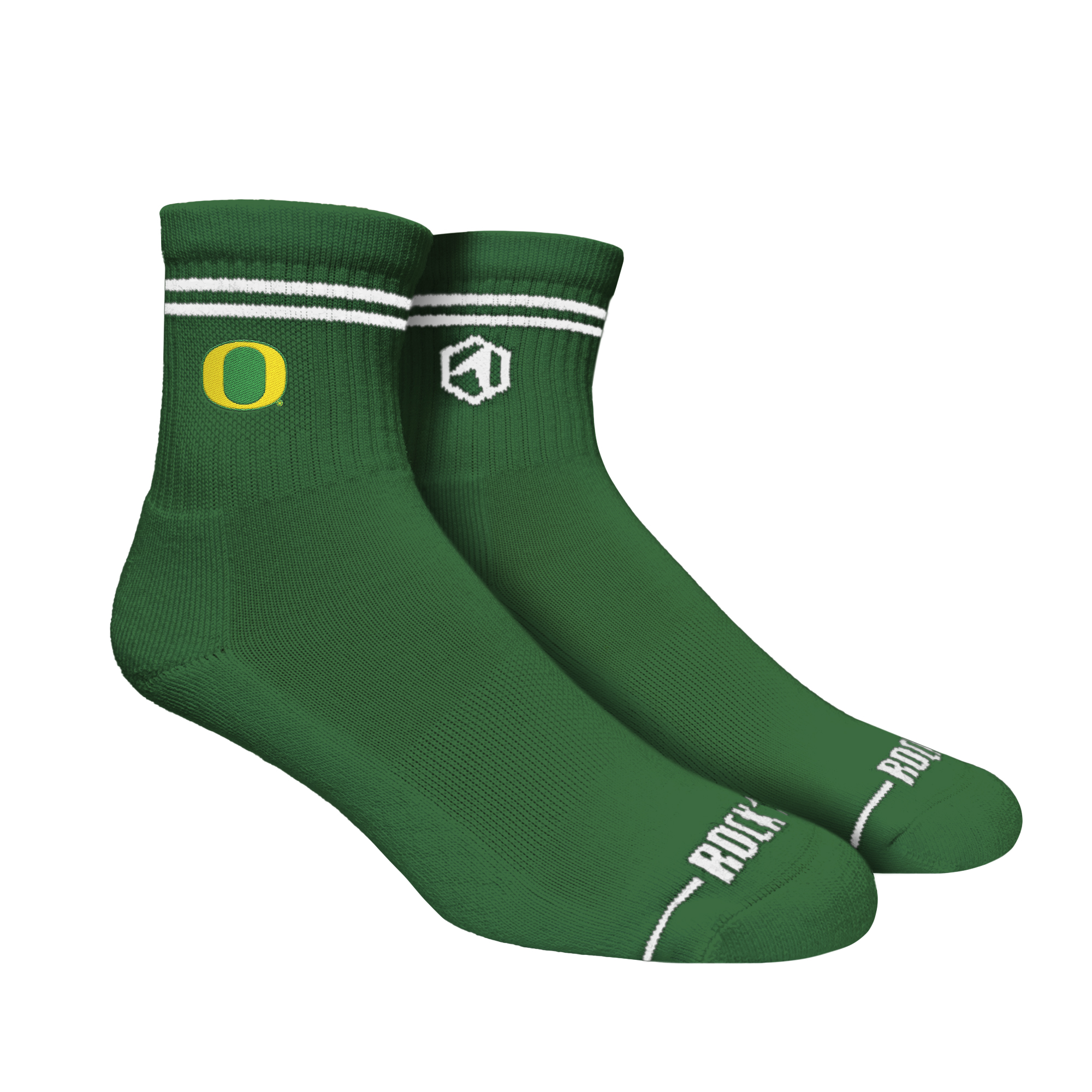 Unisex Rock Em  Green Oregon Ducks Casual Stripe Quarter-Length Socks