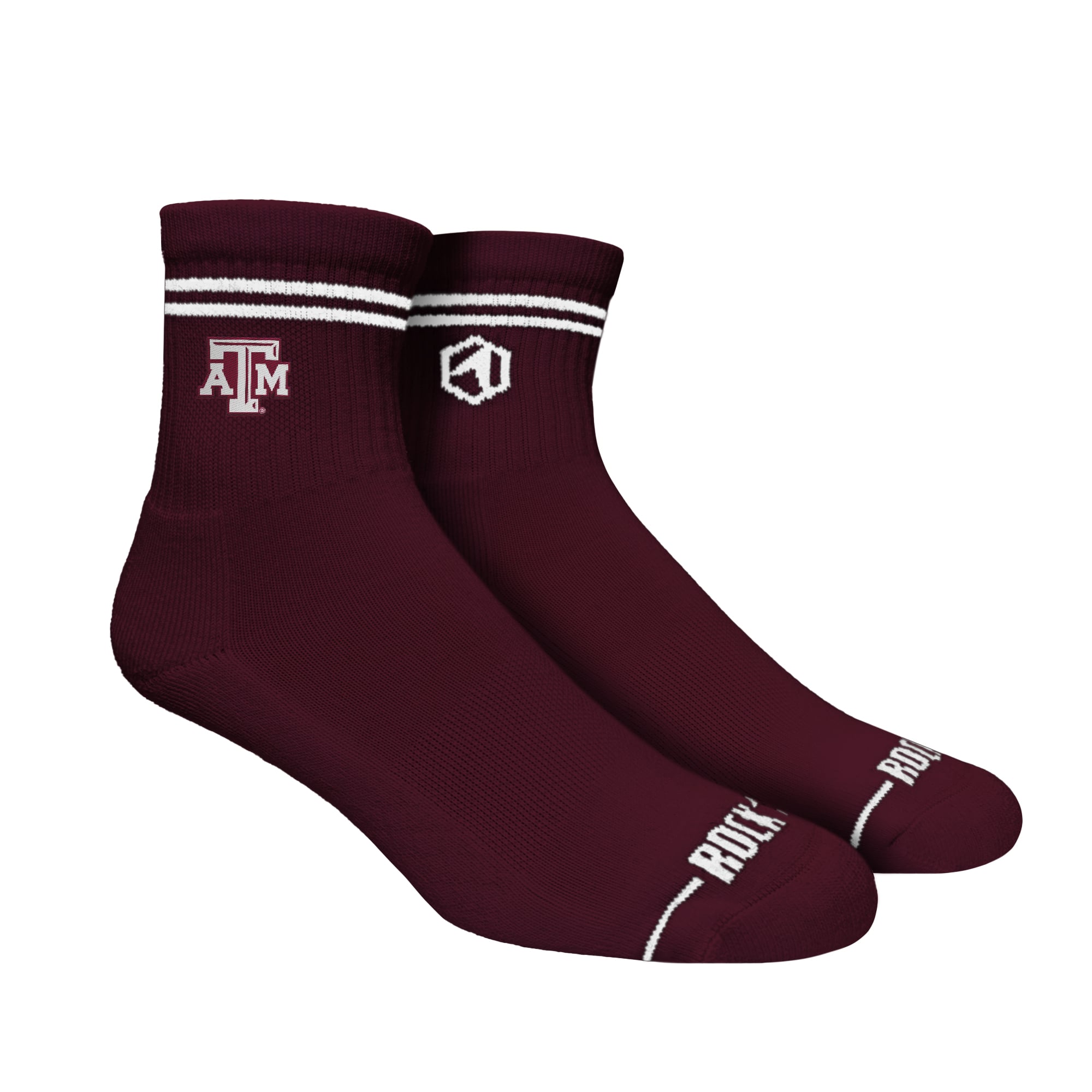 Unisex Rock Em  Maroon Texas A&M Aggies Casual Stripe Quarter-Length Socks