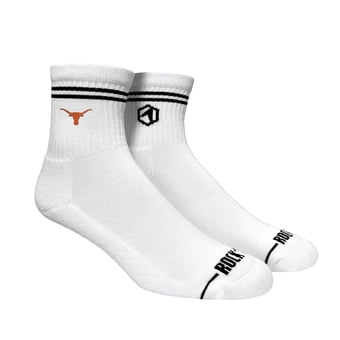 Unisex Rock Em  White Texas Longhorns Casual Stripe Quarter-Length Socks