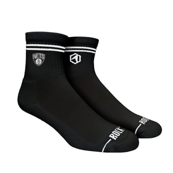 Unisex Rock Em  Black Brooklyn Nets Casual Stripe Quarter-Length Socks