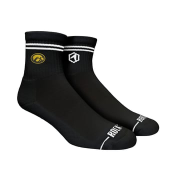 Unisex Rock Em  Black Iowa Hawkeyes Casual Stripe Quarter-Length Socks
