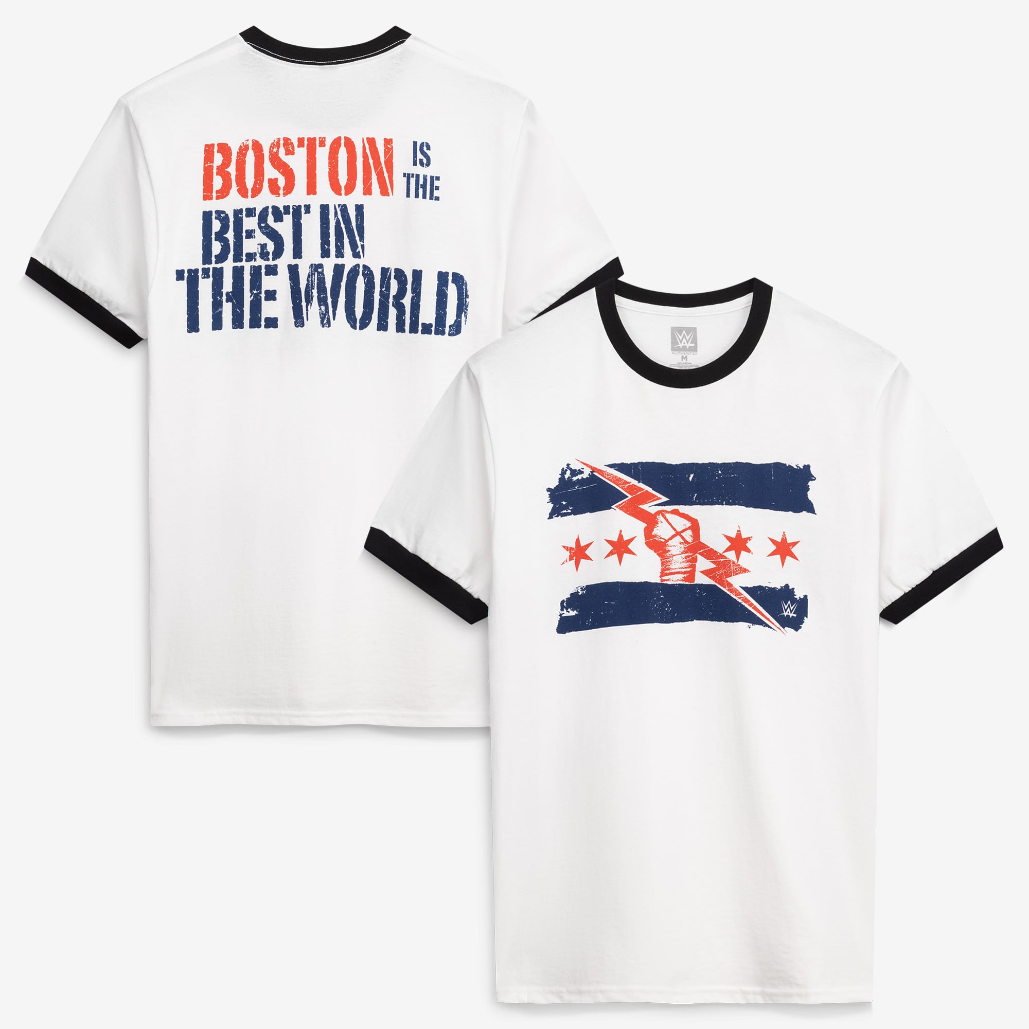 Men's White CM Punk Best In The World Boston Ringer T-Shirt