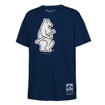 Youth Mitchell & Ness  Navy Chicago Cubs Retro Logo T-Shirt