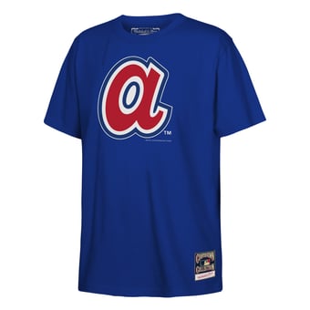 Youth Mitchell & Ness  Royal Atlanta Braves Retro Logo T-Shirt