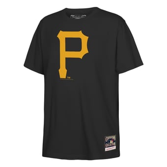 Youth Mitchell & Ness  Black Pittsburgh Pirates Retro Logo T-Shirt