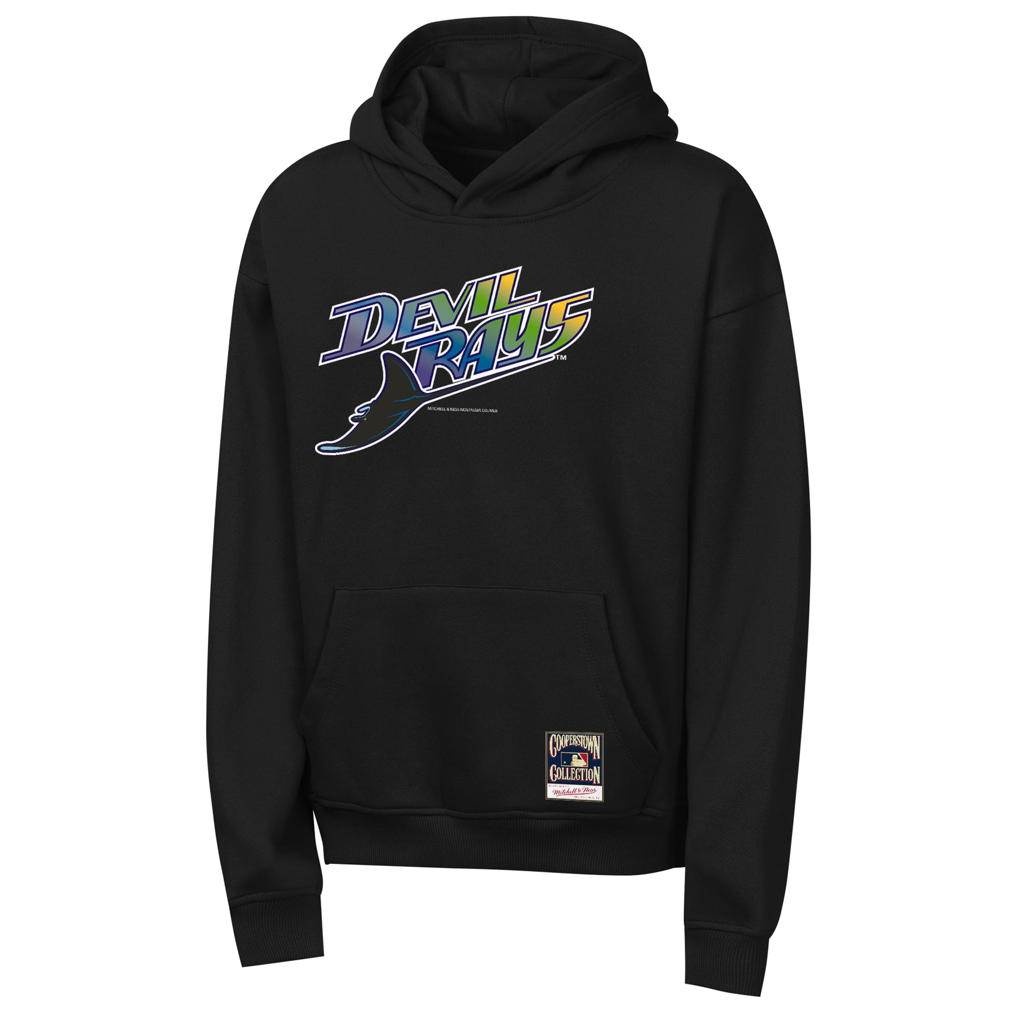 Youth Mitchell & Ness Black Tampa Bay Rays Retro Logo Hoodie
