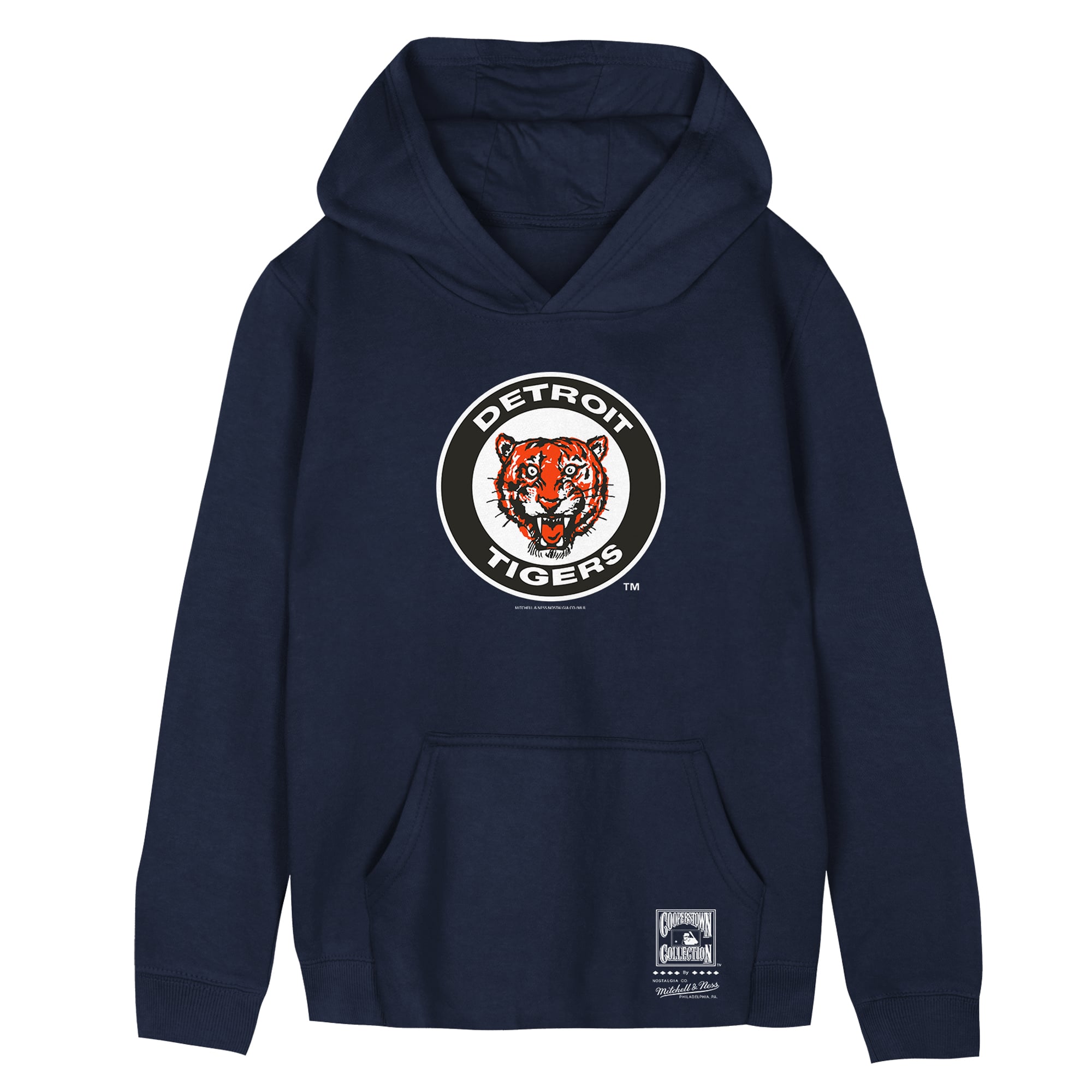 Youth Mitchell & Ness Navy Detroit Tigers Retro Logo Hoodie